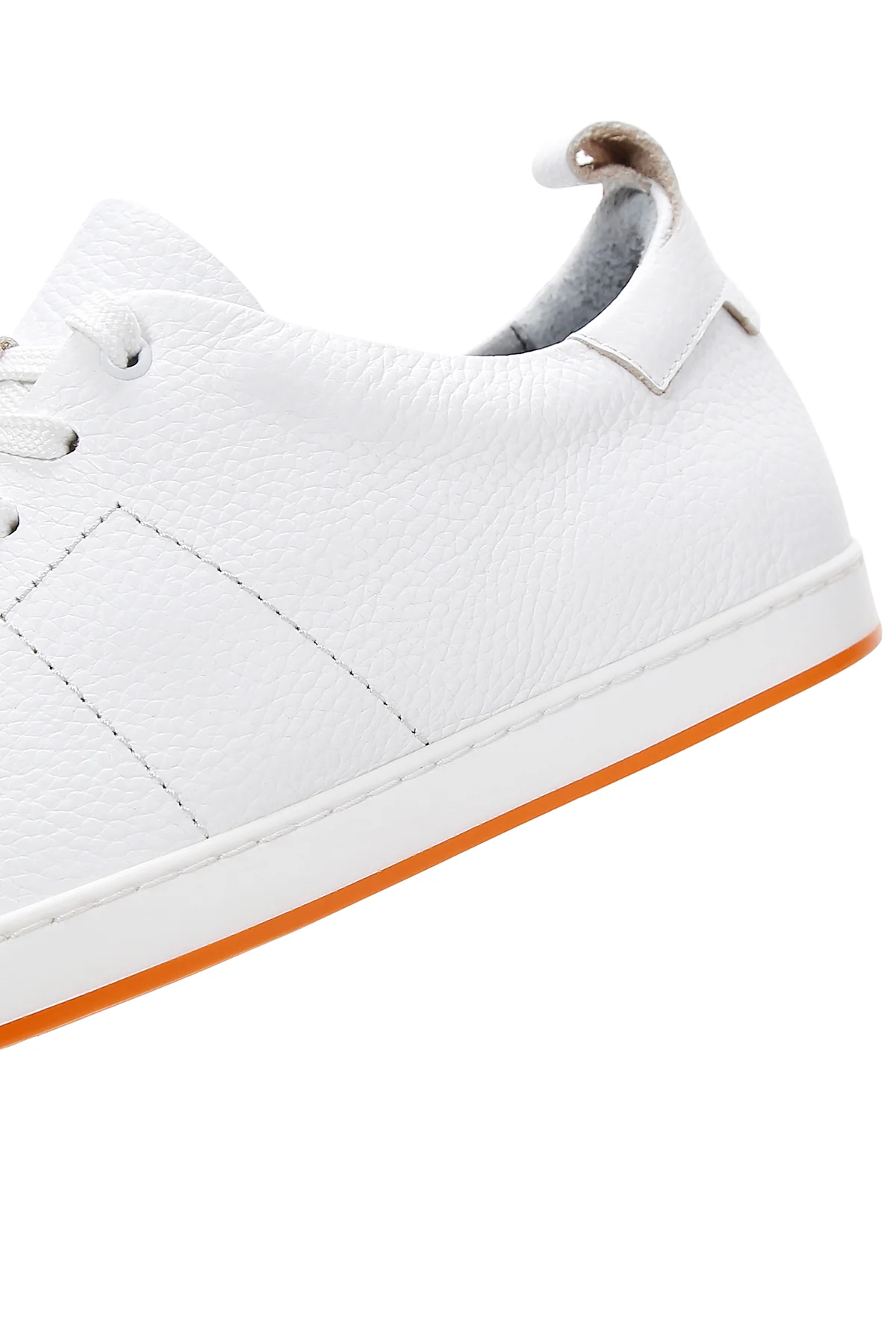 Erkek Beyaz Bağcıklı Deri Sneaker - Image 7