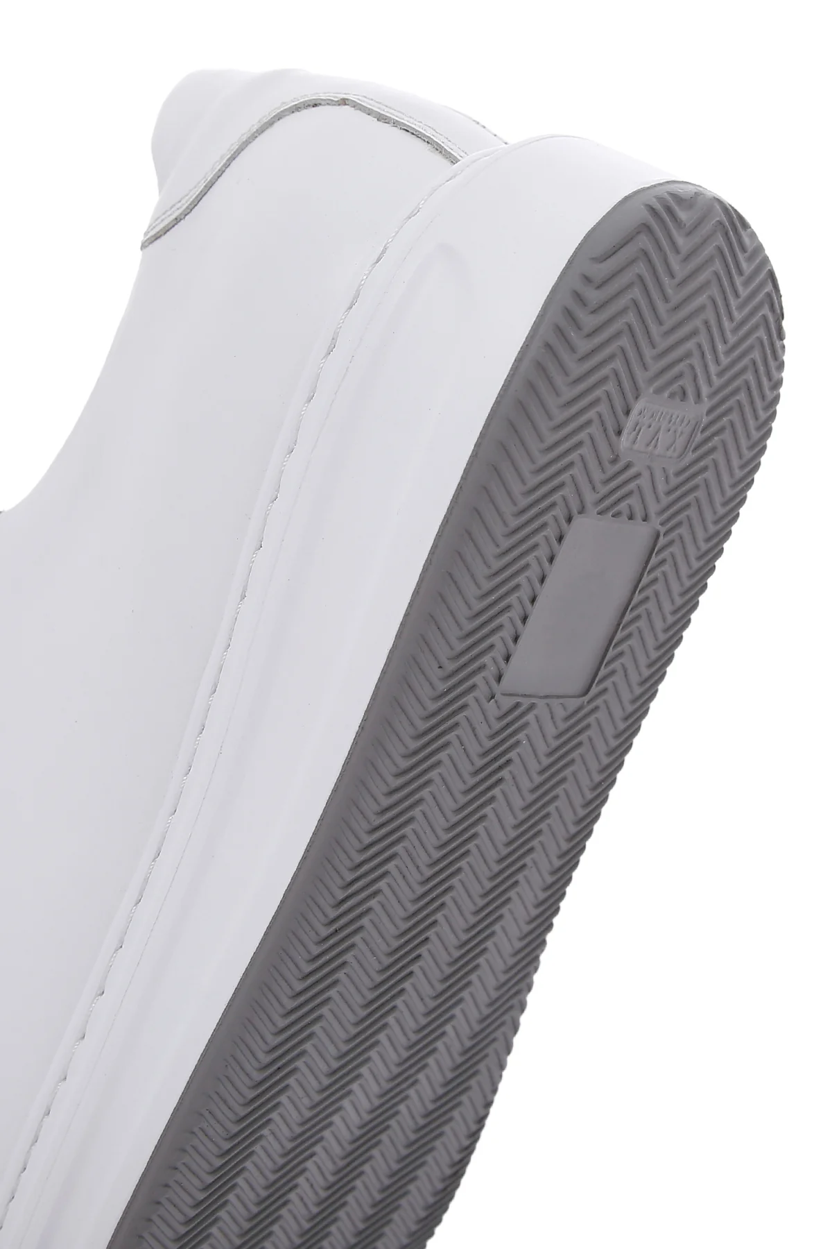 Erkek Beyaz Bağcıklı Deri Sneaker - Image 8