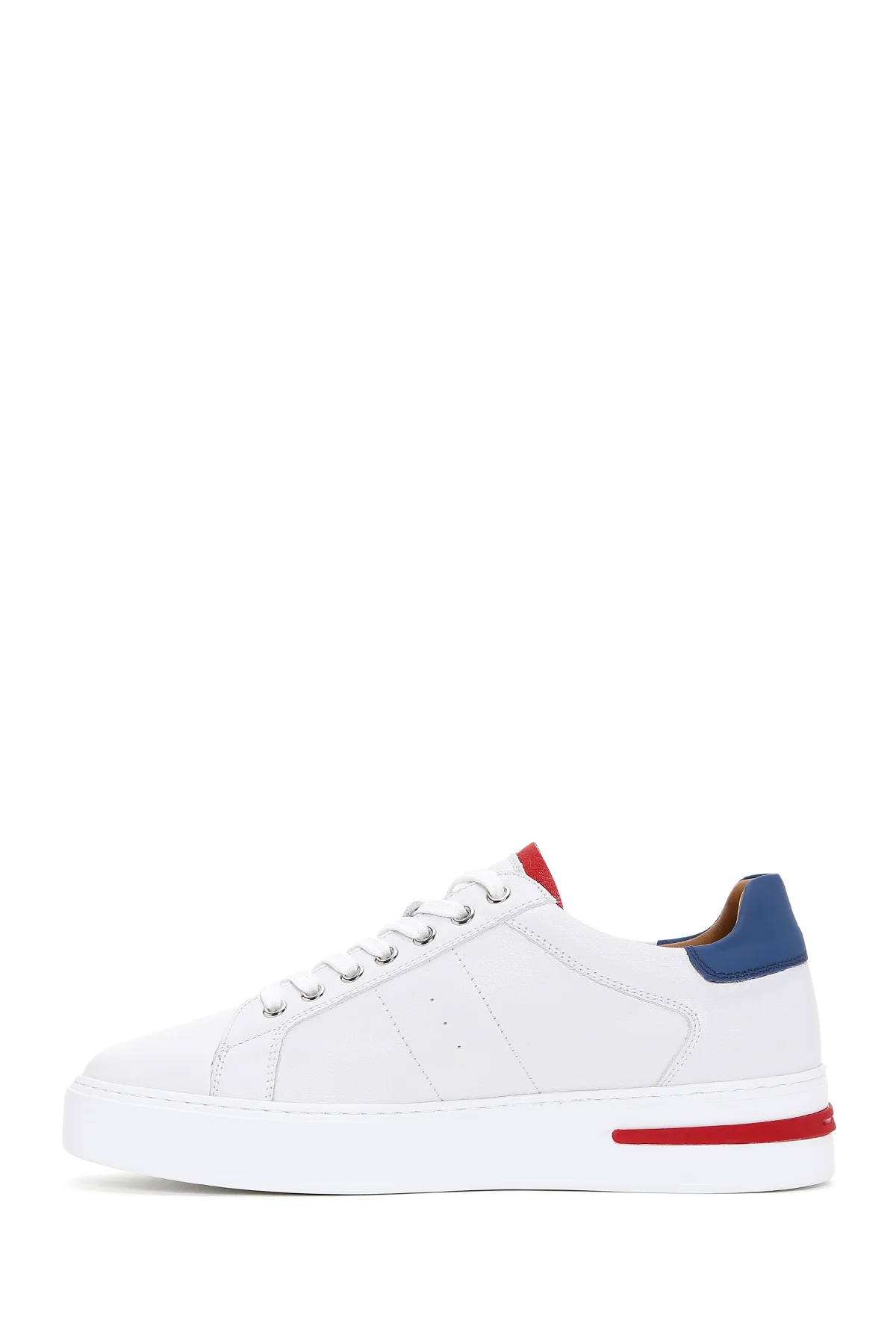 Erkek Beyaz Bağcıklı Deri Sneaker - Image 2