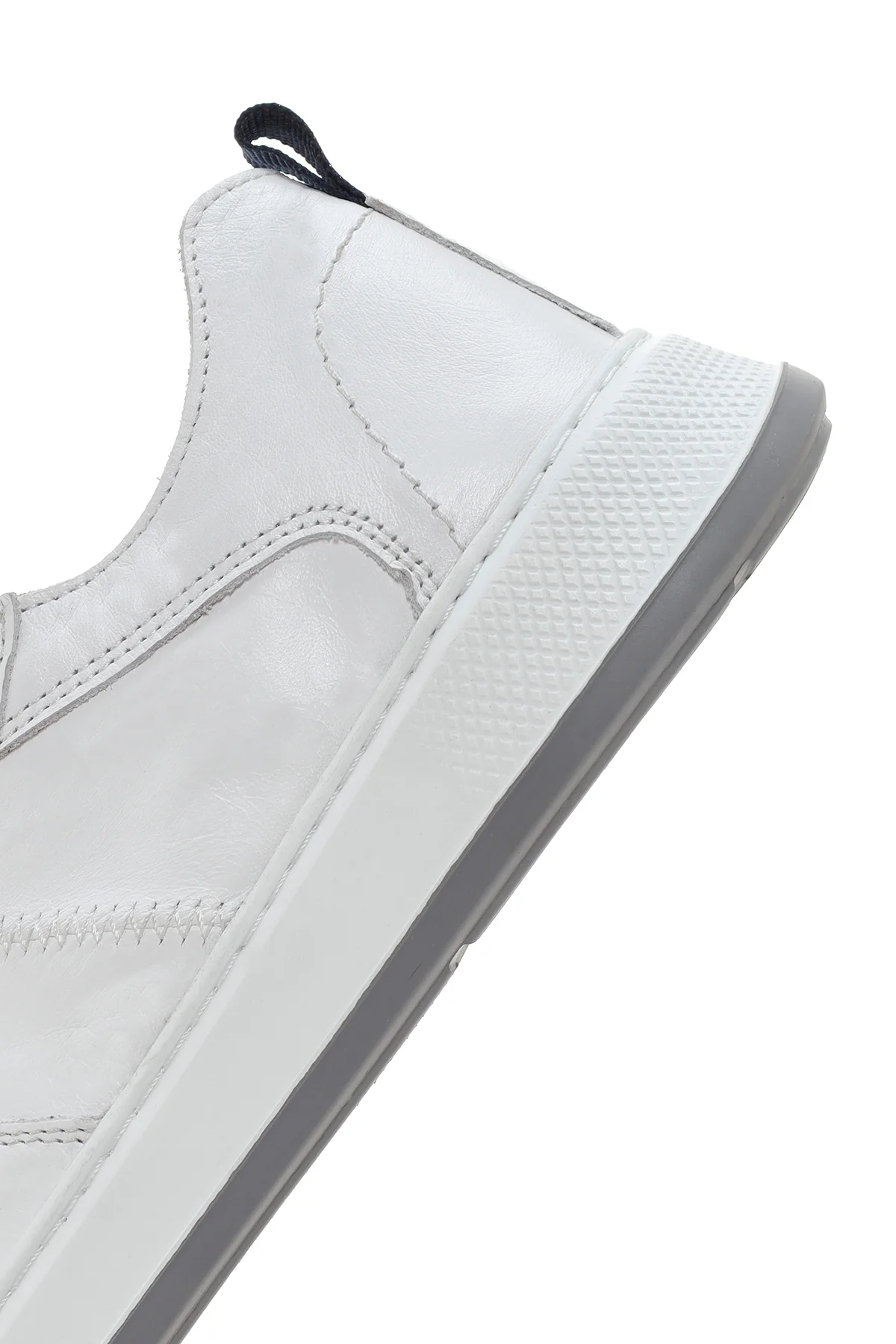 Erkek Beyaz Bağcıklı Deri Sneaker - Image 7
