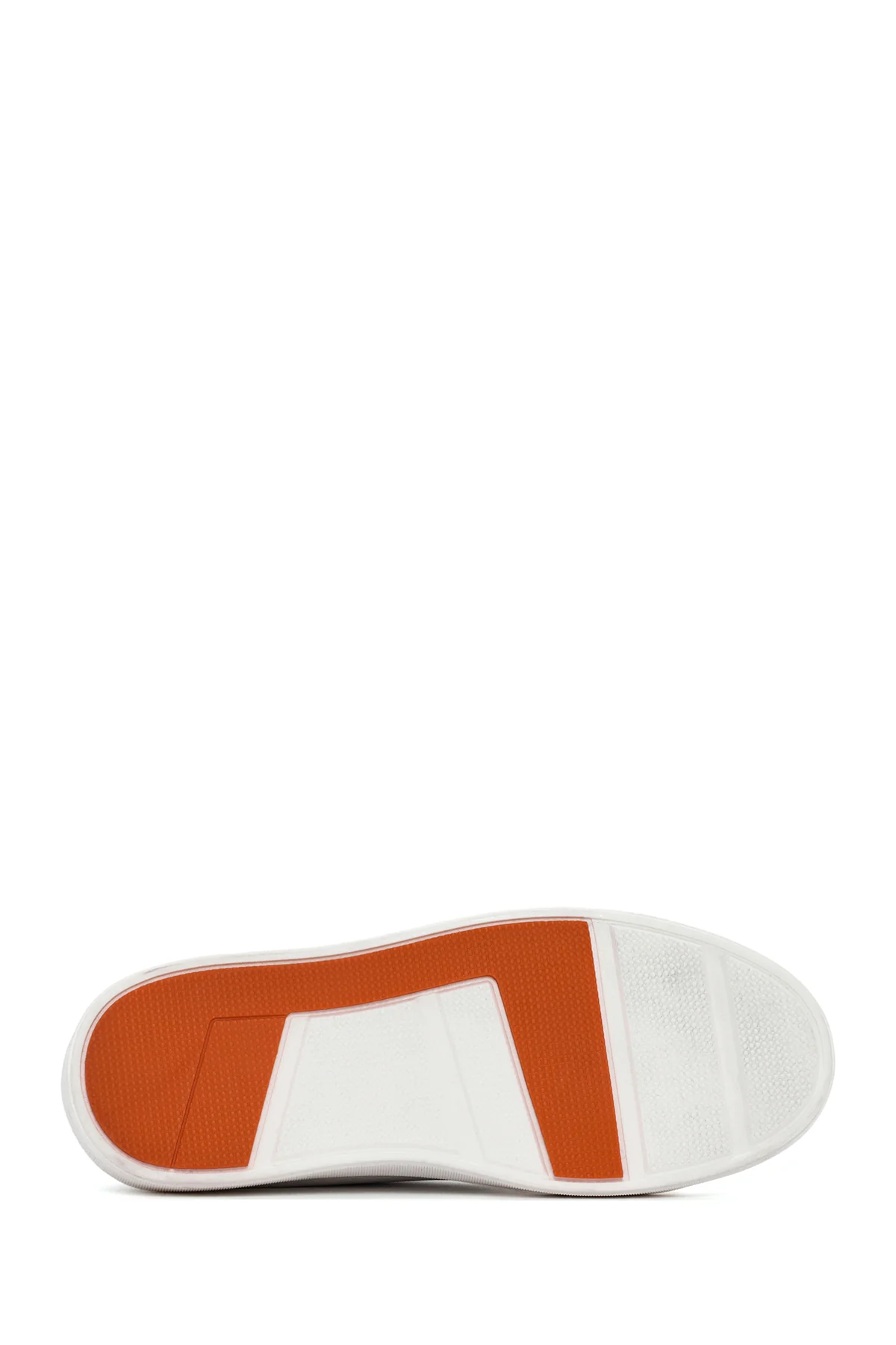 Erkek Beyaz Bağcıklı Deri Sneaker - Image 4