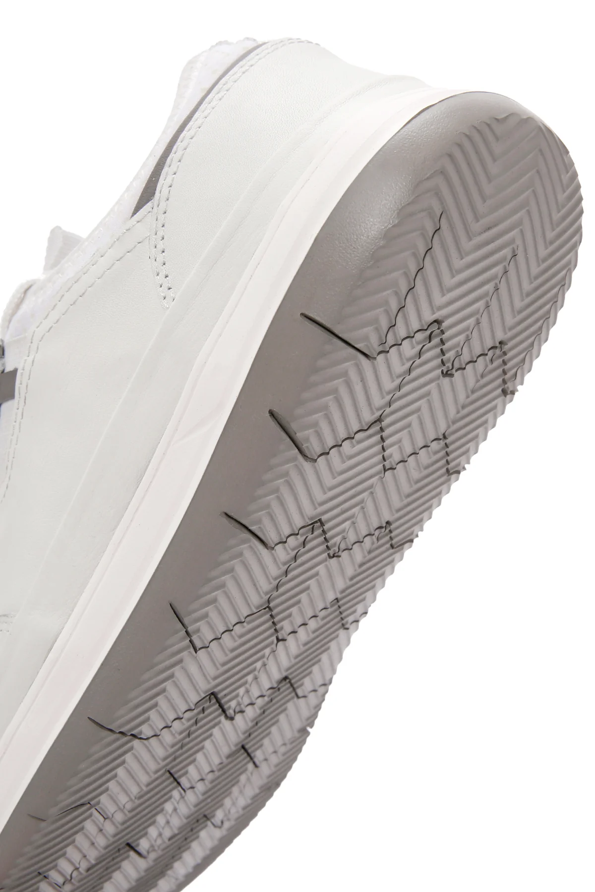 Erkek Beyaz Bağcıklı Deri Sneaker - Image 8