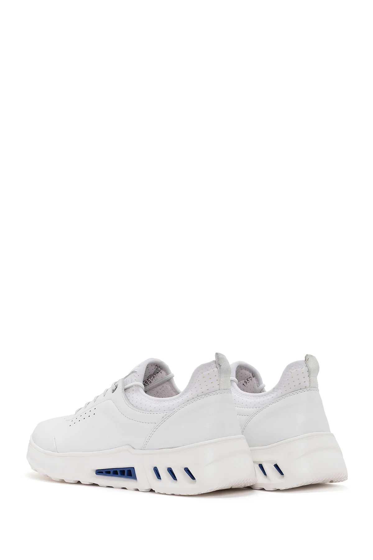 Erkek Beyaz Bağcıklı Deri Sneaker - Image 5