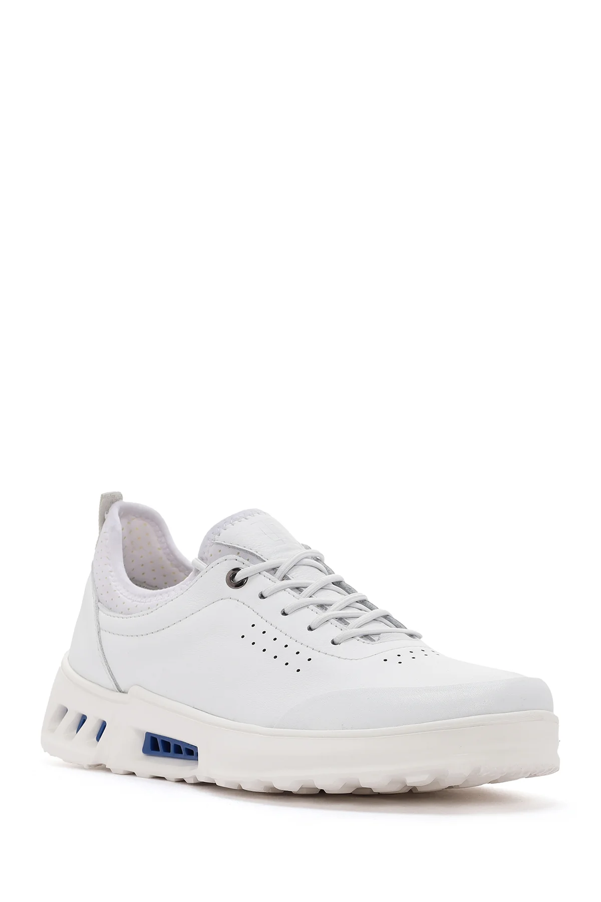 Erkek Beyaz Bağcıklı Deri Sneaker - Image 6