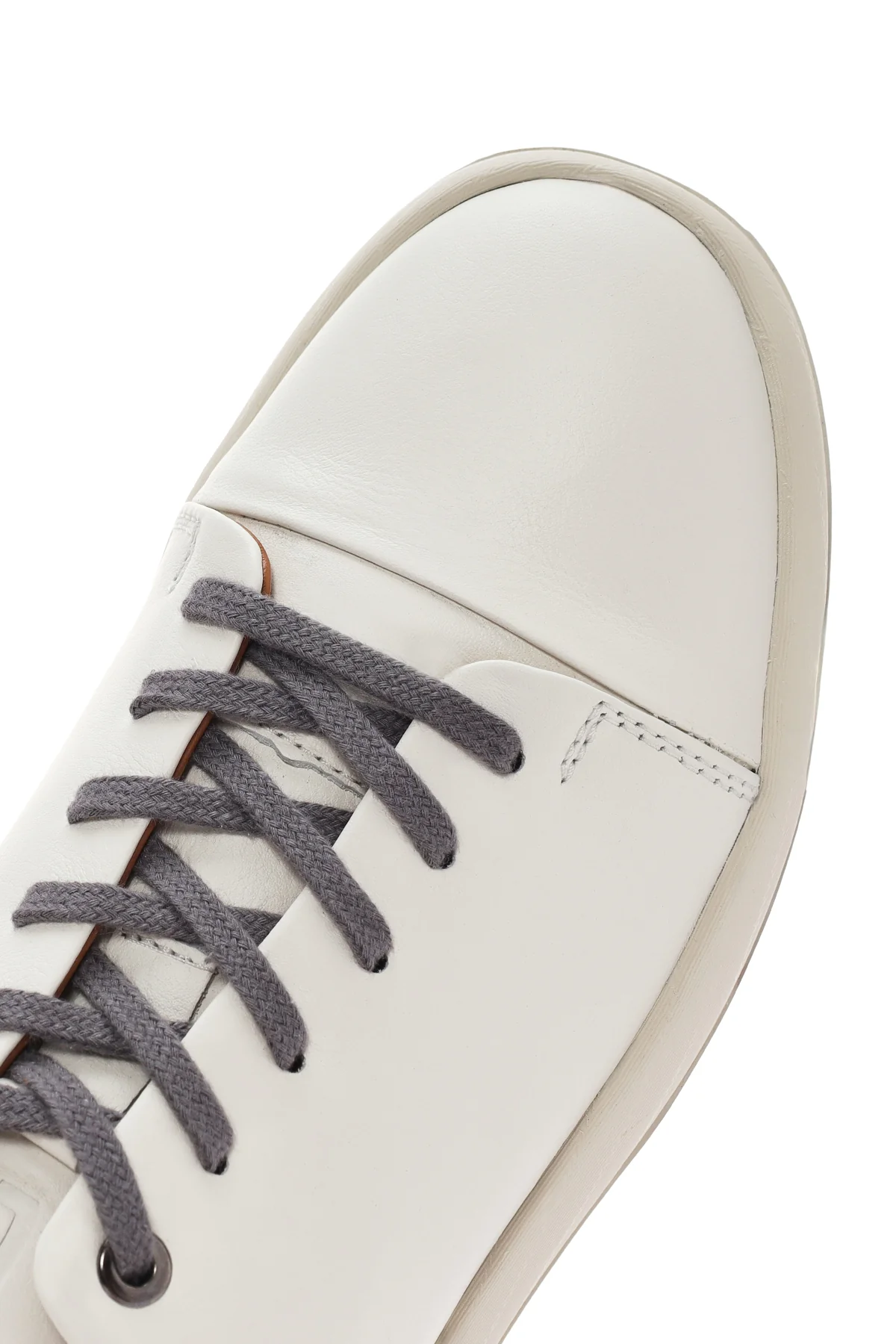 Erkek Beyaz Bağcıklı Deri Sneaker - Image 11