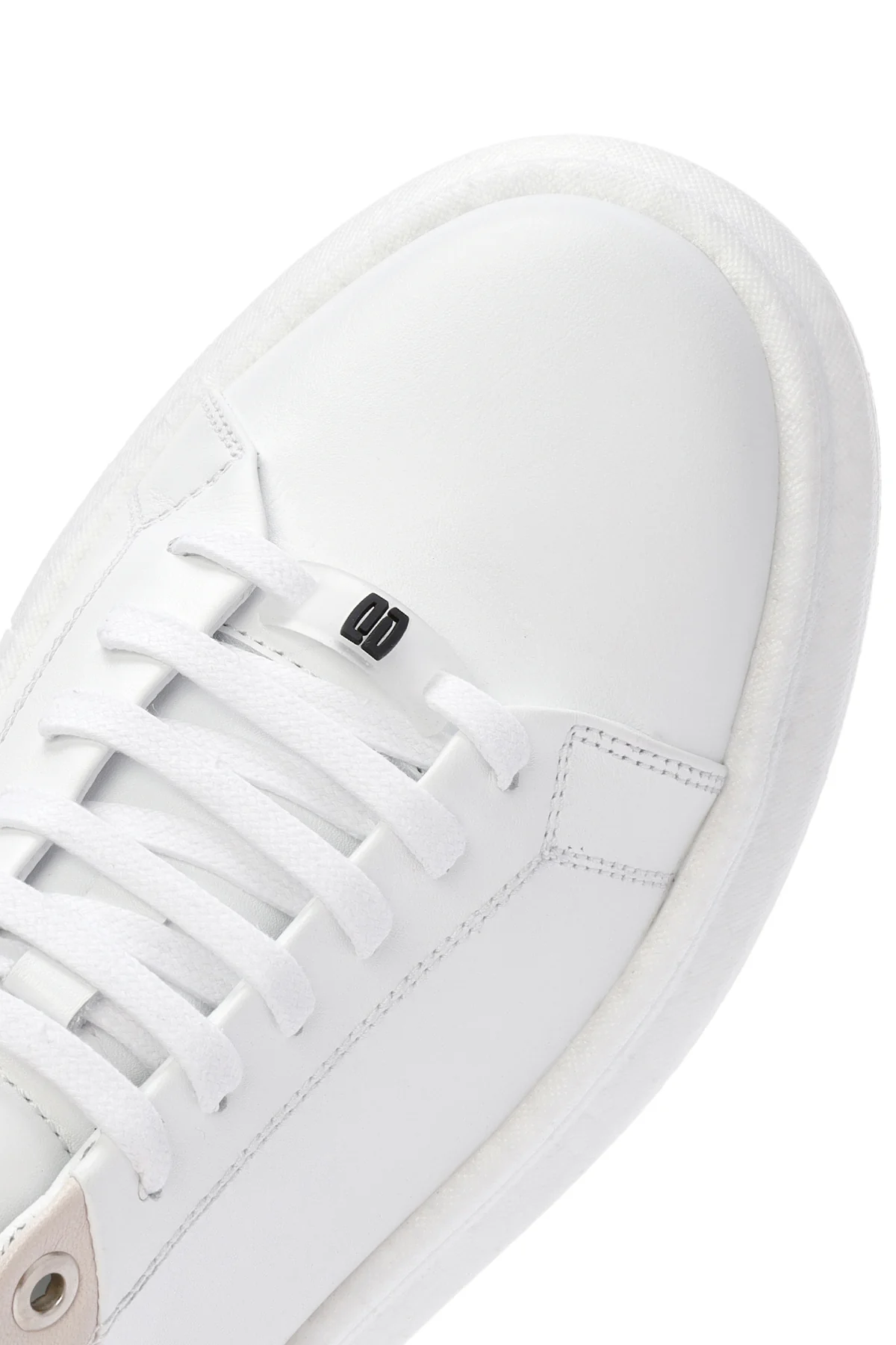 Erkek Beyaz Bağcıklı Deri Sneaker - Image 9