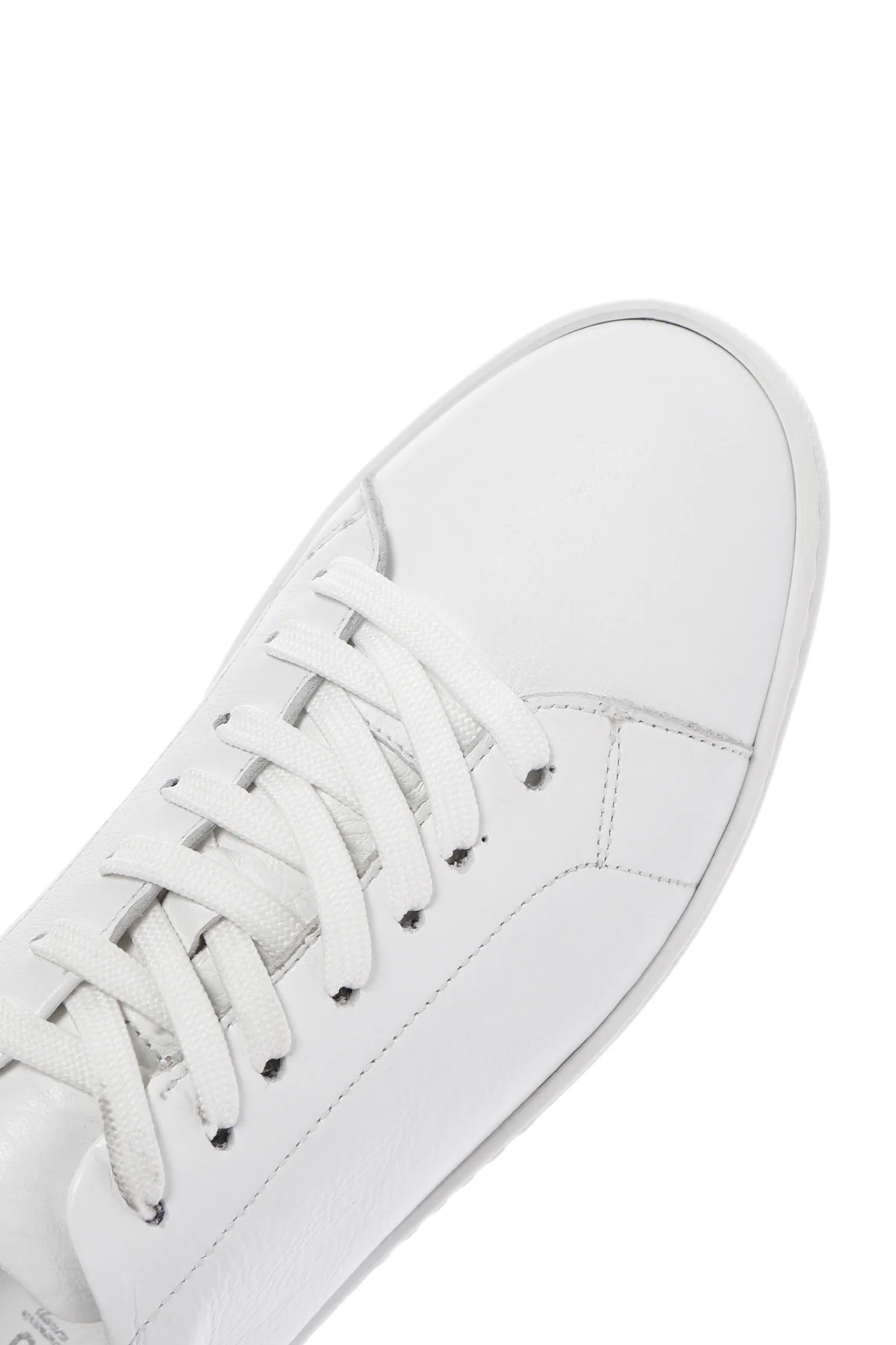 Erkek Beyaz Bağcıklı Deri Sneaker - Image 10