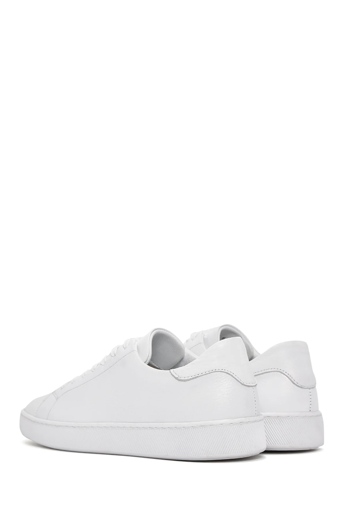 Erkek Beyaz Bağcıklı Deri Sneaker - Image 5