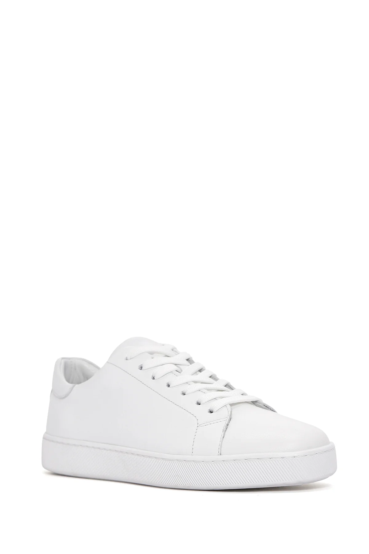 Erkek Beyaz Bağcıklı Deri Sneaker - Image 6