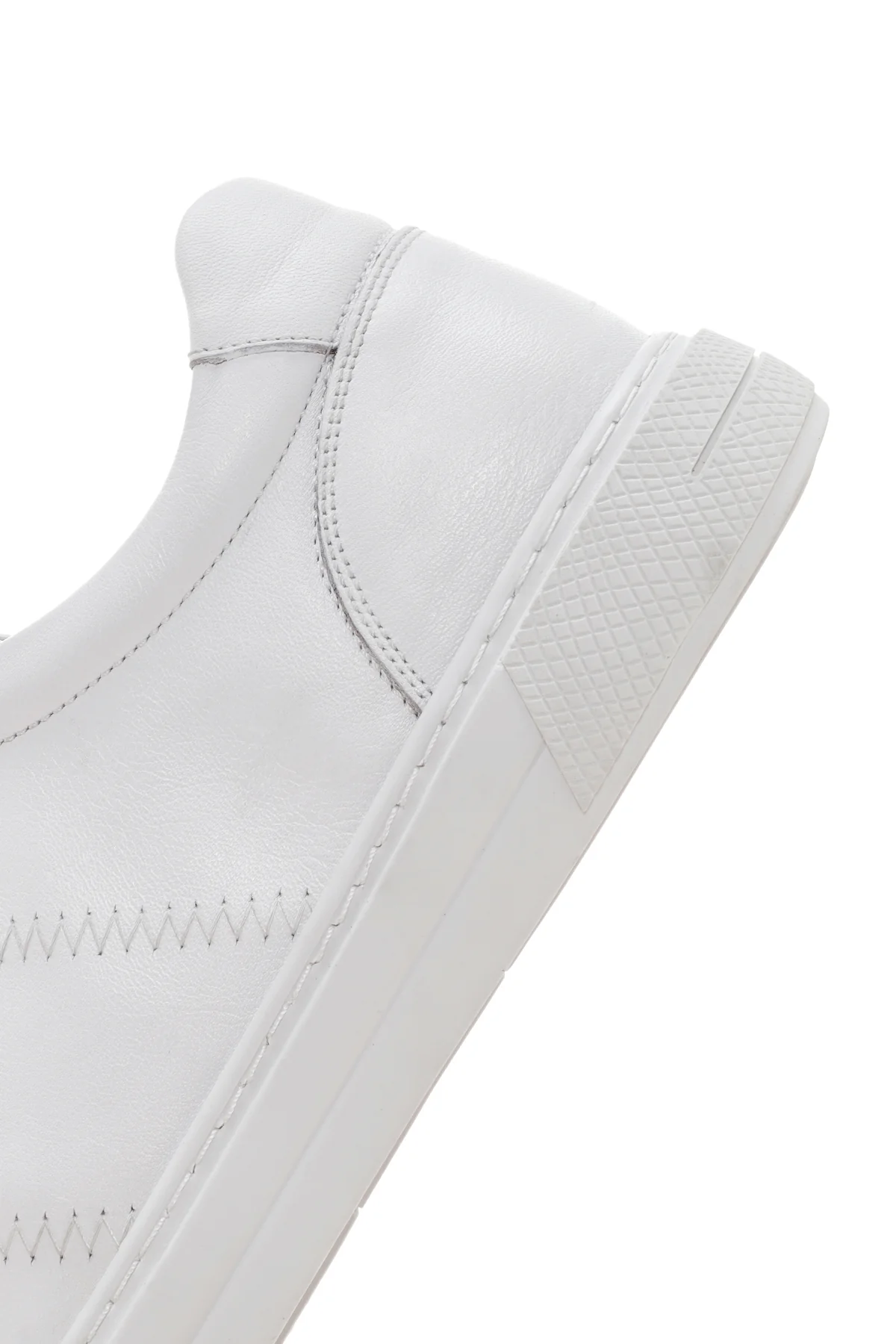 Erkek Beyaz Bağcıklı Deri Sneaker - Image 7