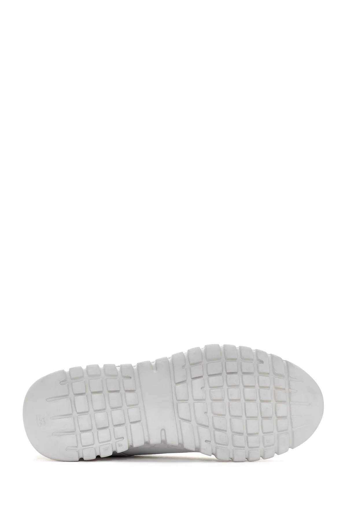 Erkek Beyaz Bağcıklı Deri Sneaker - Image 4