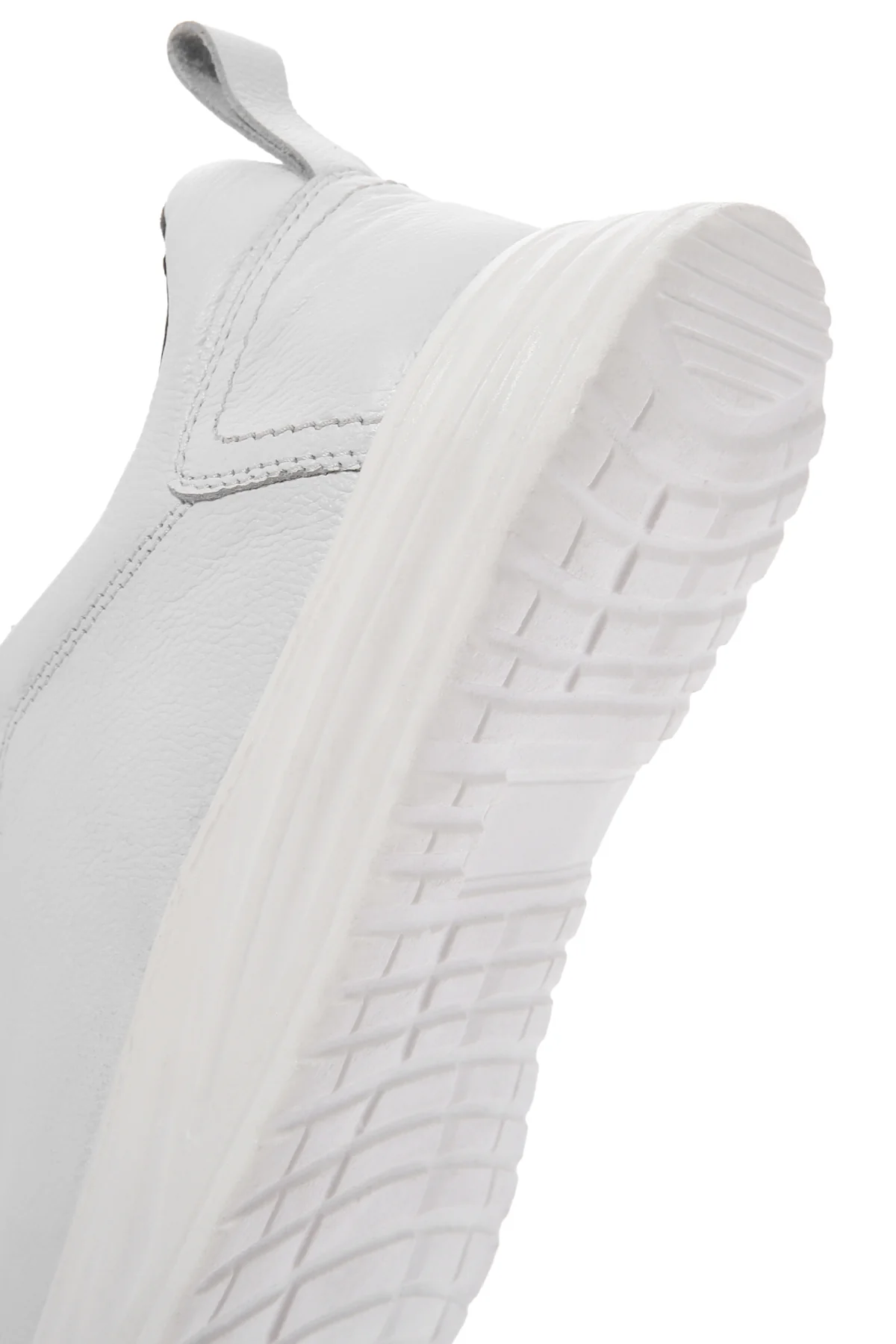 Erkek Beyaz Bağcıklı Deri Sneaker - Image 8