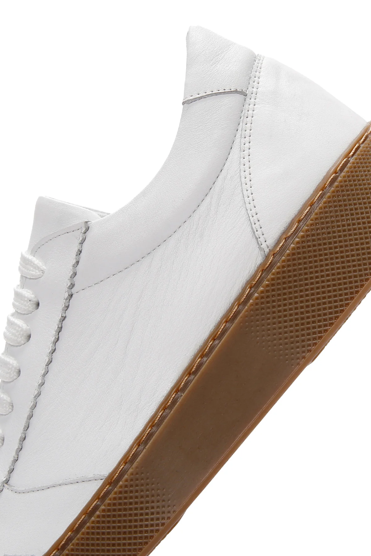 Erkek Beyaz Bağcıklı Deri Sneaker - Image 8