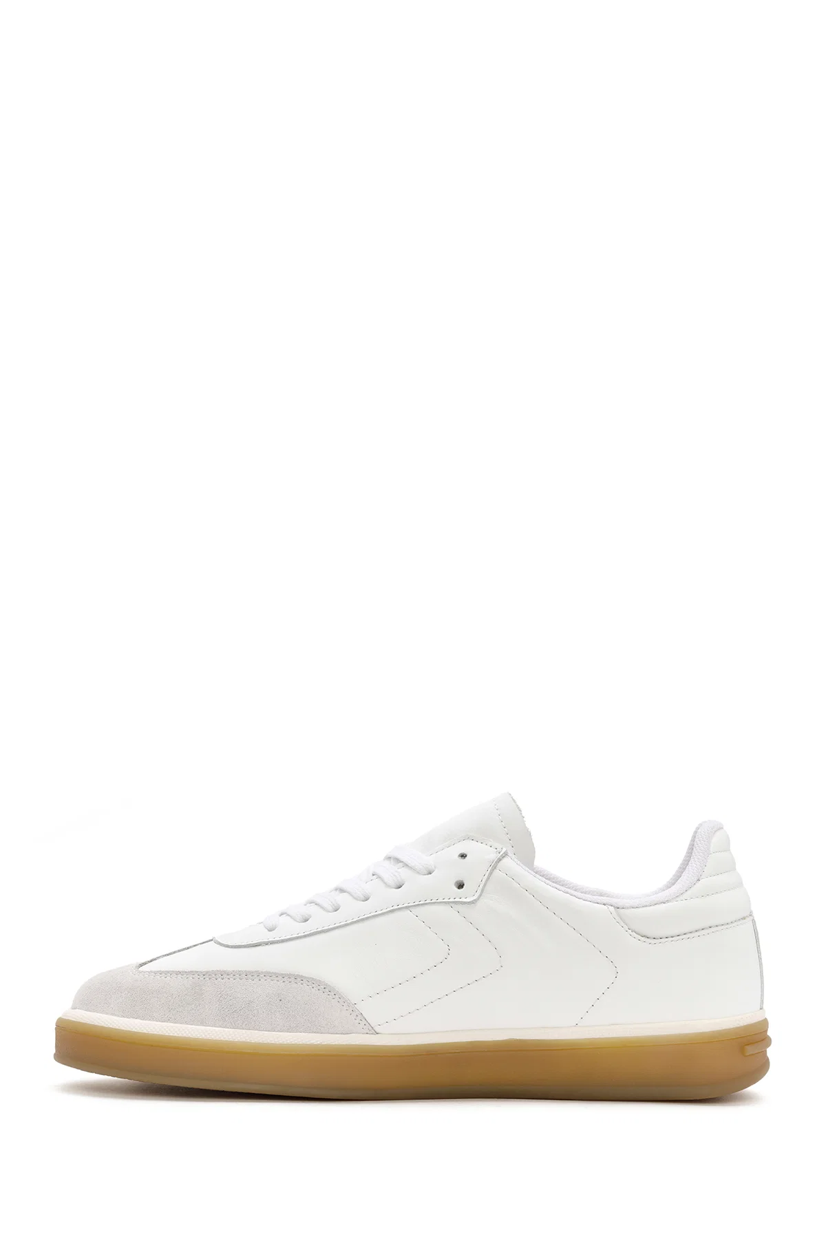 Erkek Beyaz Bağcıklı Deri Sneaker - Image 2