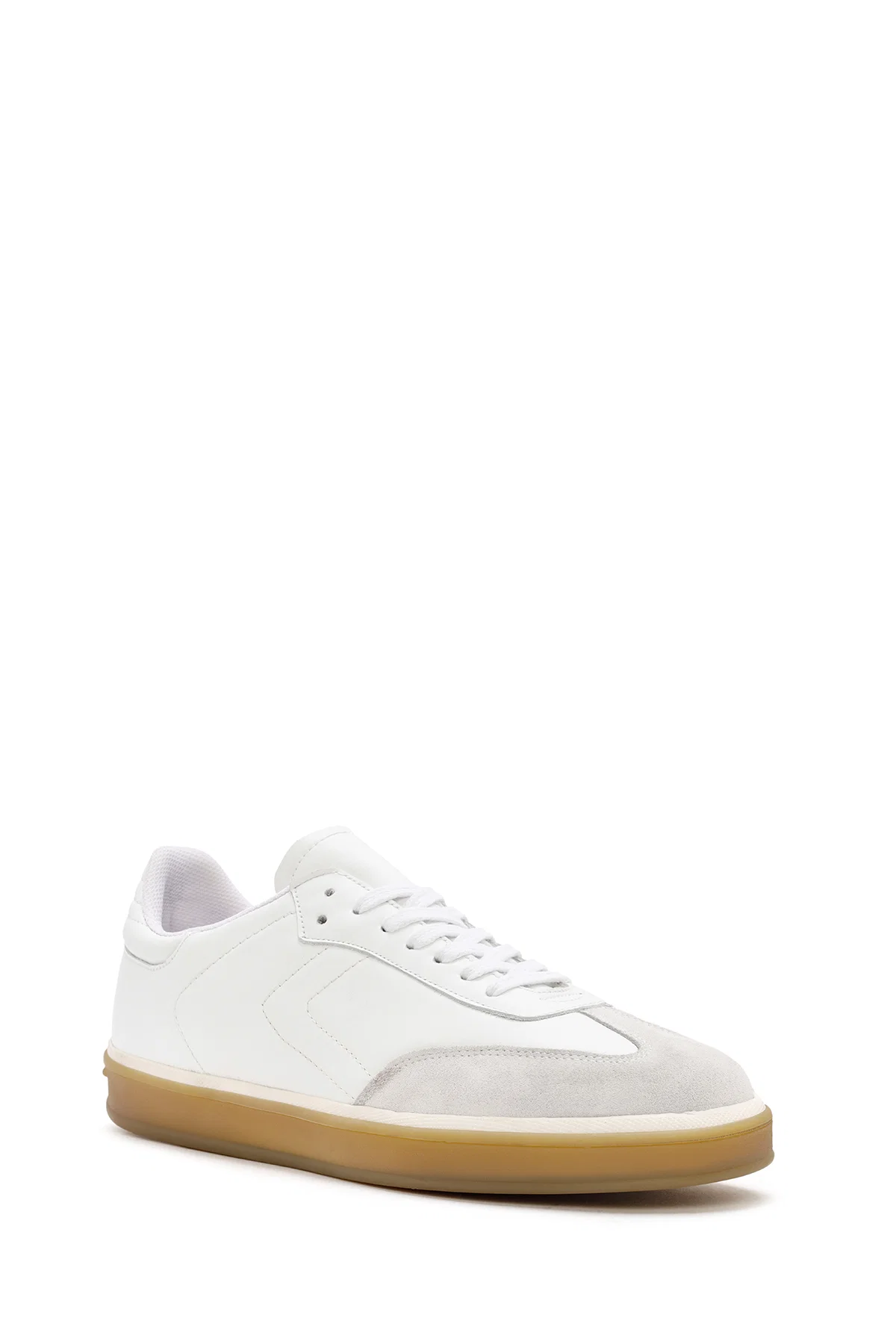 Erkek Beyaz Bağcıklı Deri Sneaker - Image 6