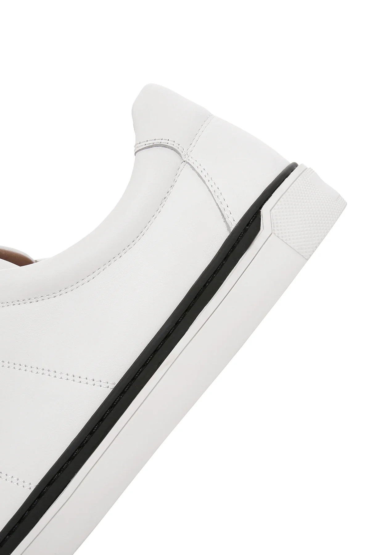 Erkek Beyaz Bağcıklı Deri Sneaker - Image 8