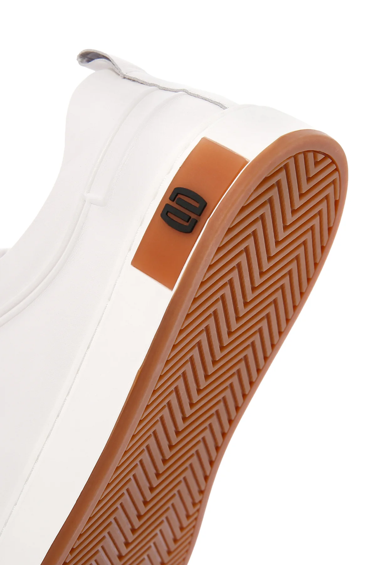 Erkek Beyaz Bağcıklı Deri Sneaker - Image 9