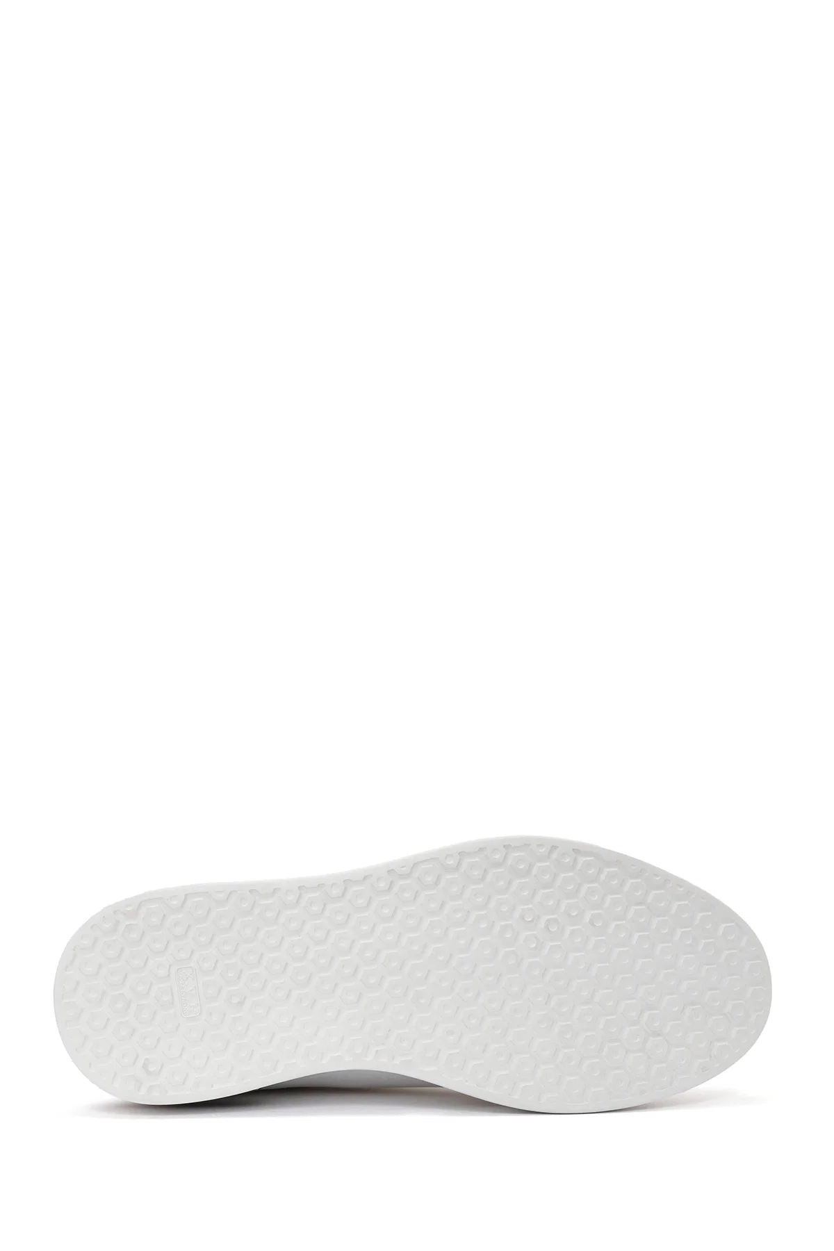 Erkek Beyaz Bağcıklı Deri Sneaker - Image 4