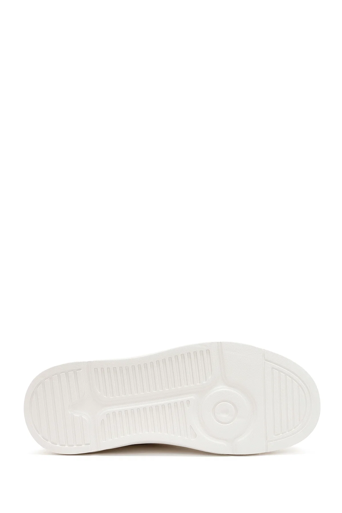 Erkek Beyaz Bağcıklı Deri Sneaker - Image 4
