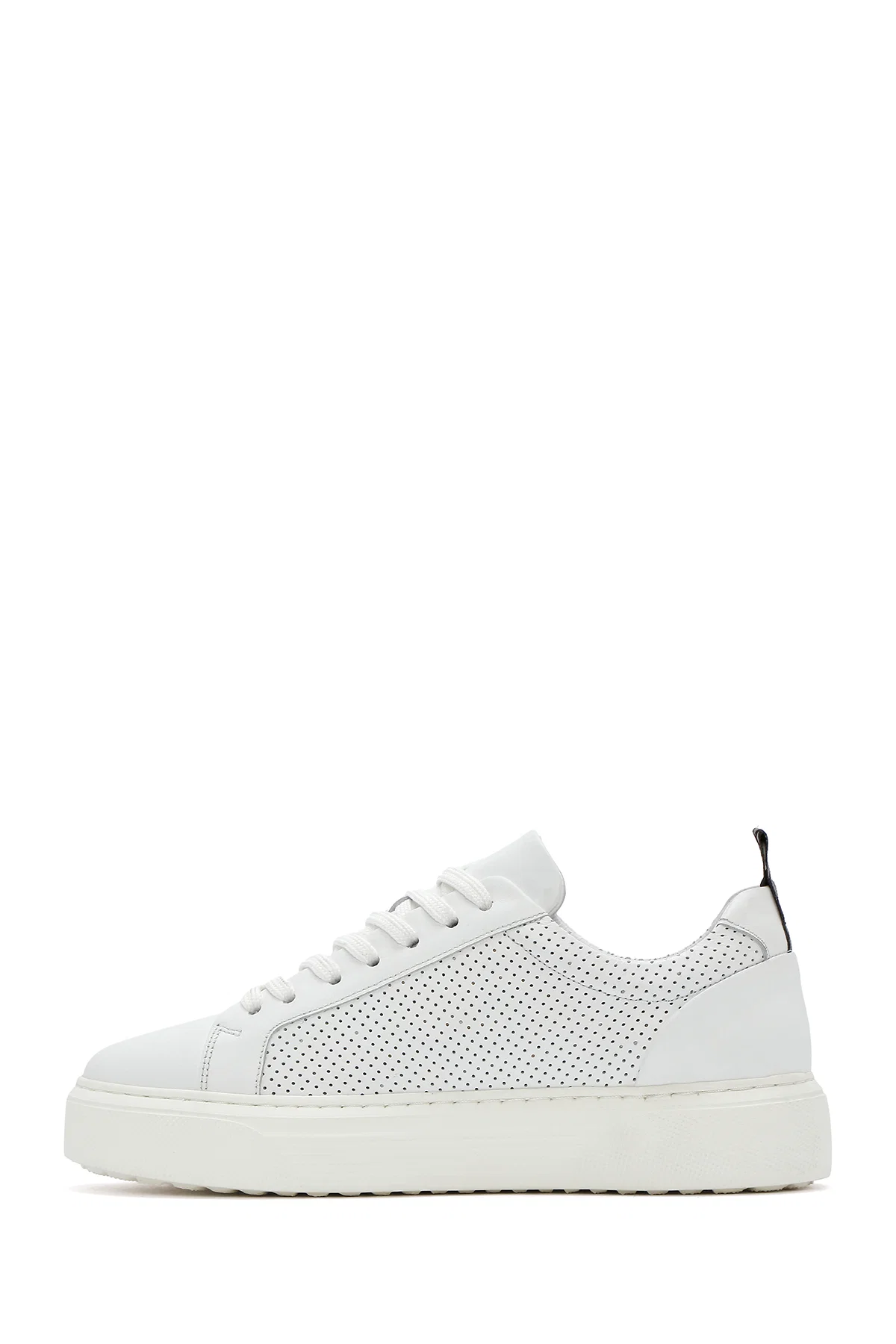 Erkek Beyaz Bağcıklı Deri Sneaker - Image 2