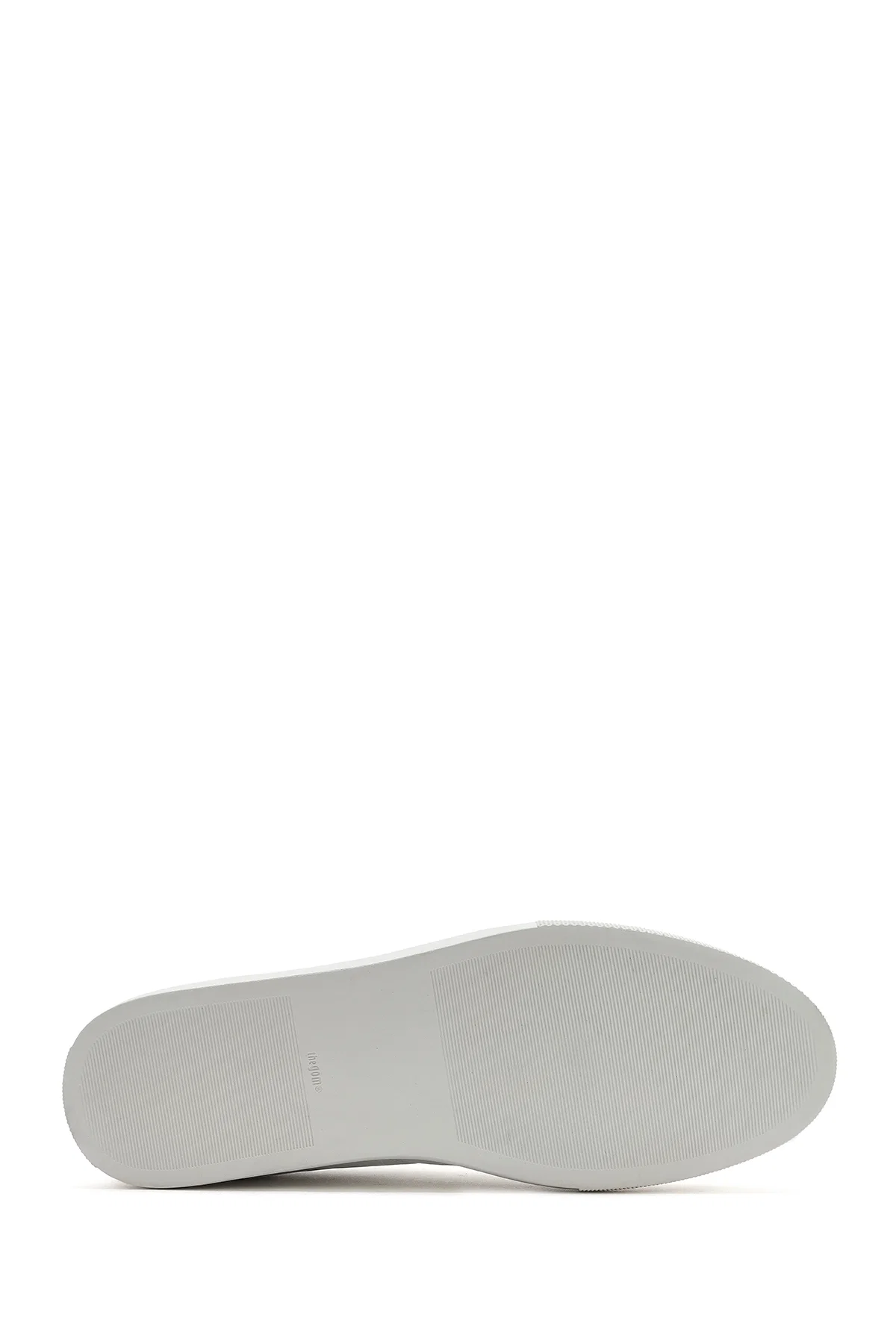 Erkek Beyaz Bağcıklı Deri Sneaker - Image 4