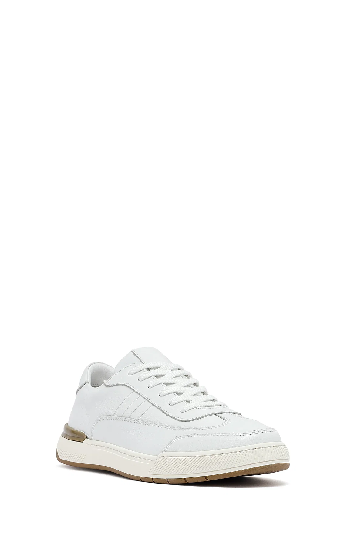 Erkek Beyaz Bağcıklı Deri Sneaker - Image 6