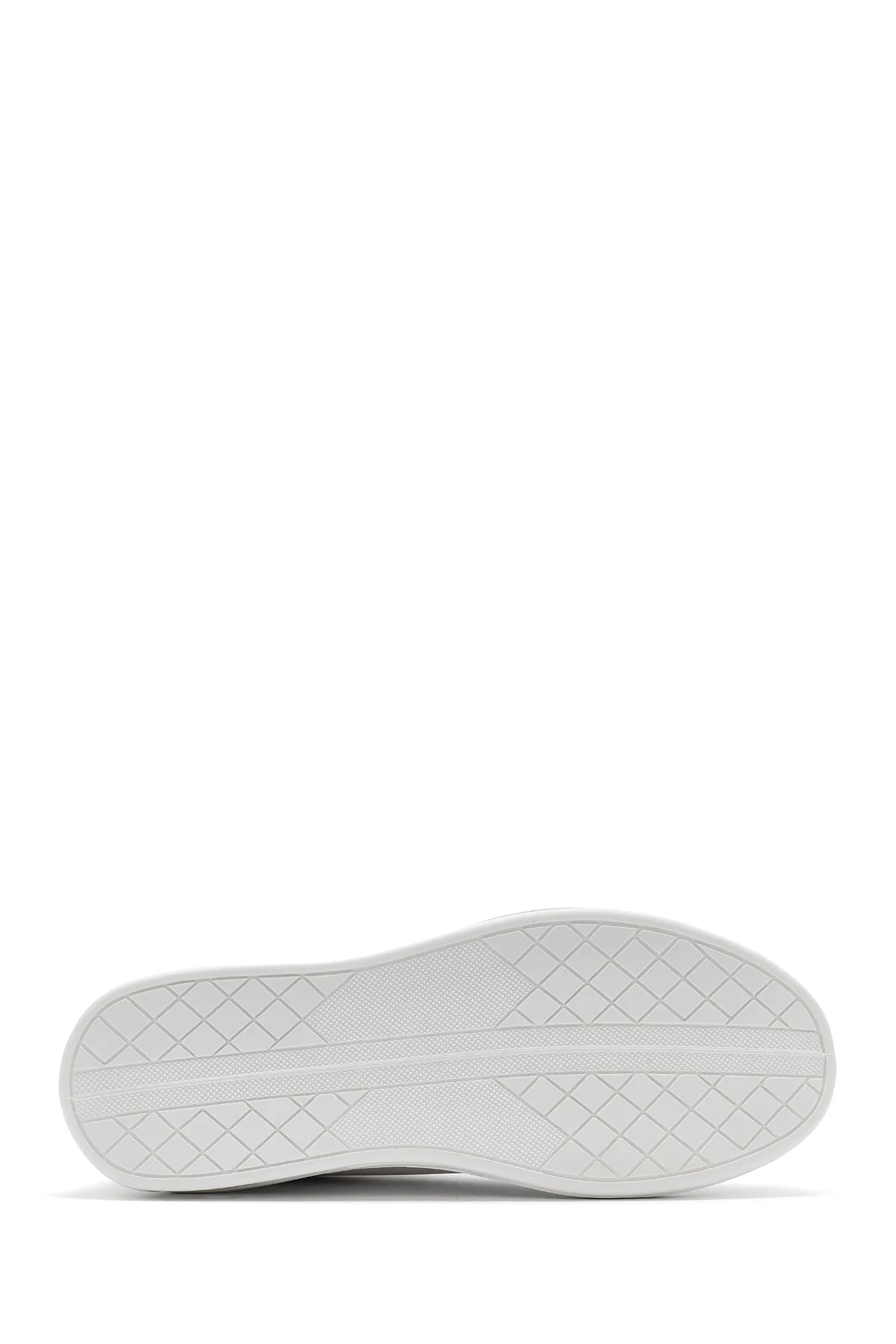 Erkek Beyaz Bağcıklı Deri Sneaker - Image 4