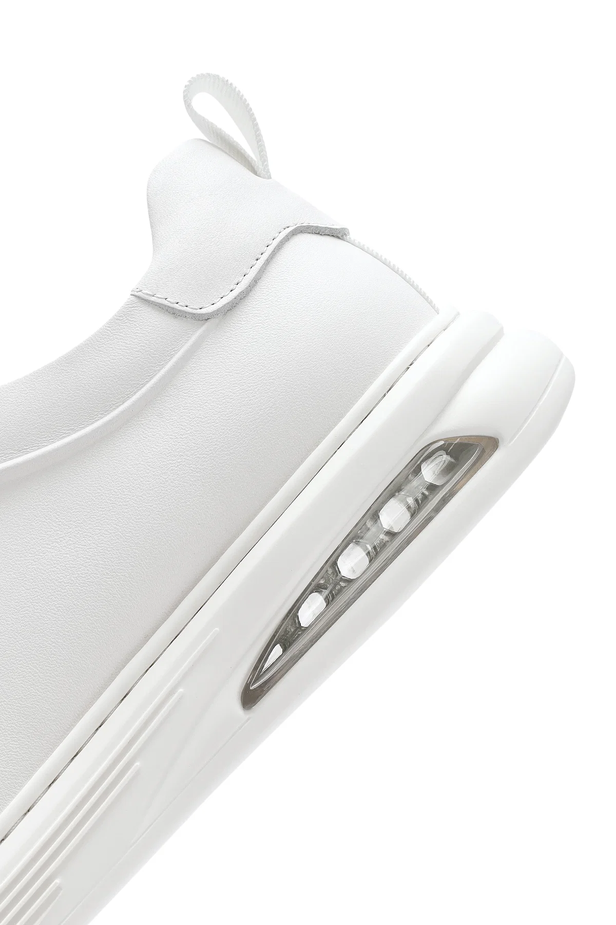 Erkek Beyaz Bağcıklı Deri Sneaker - Image 8
