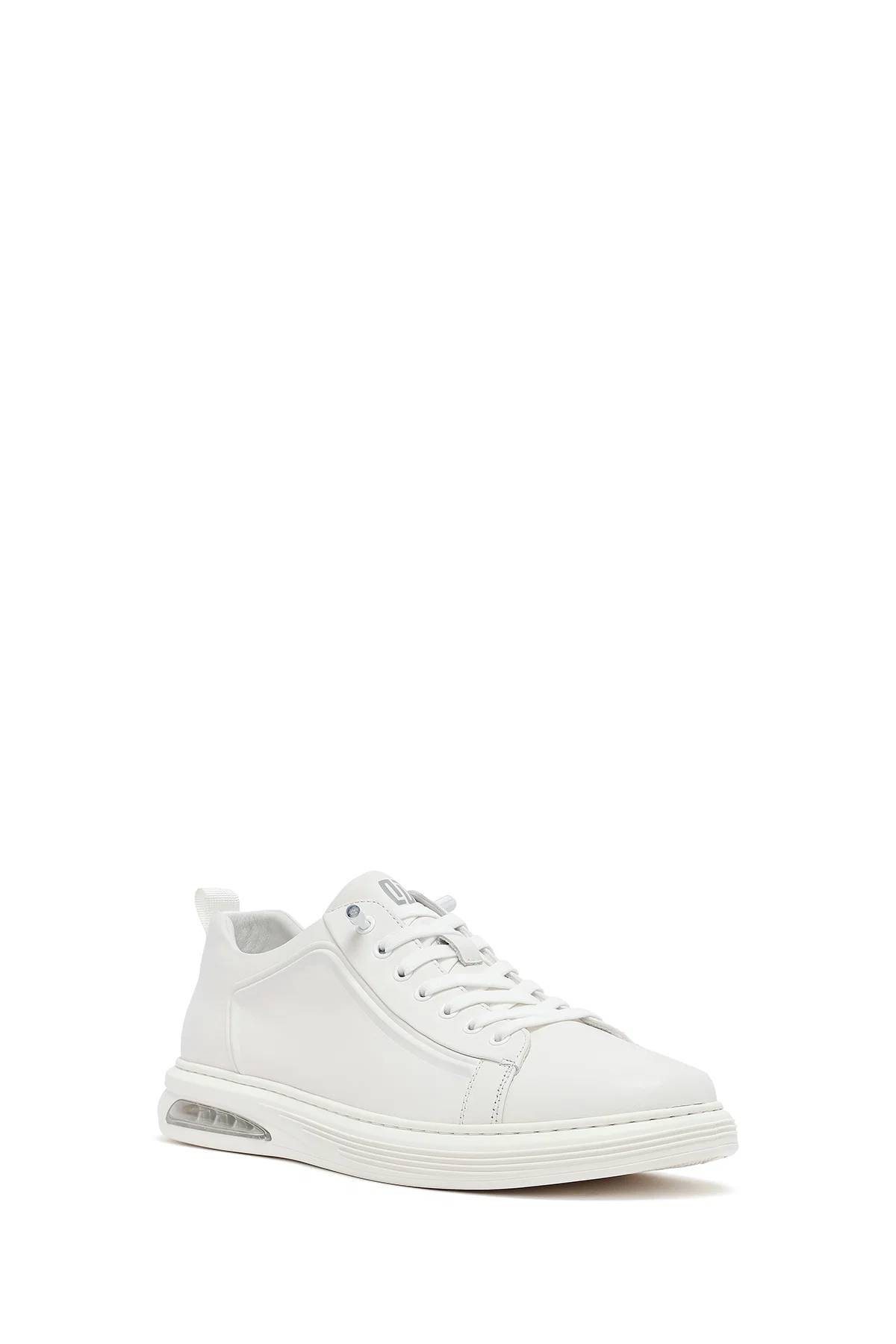 Erkek Beyaz Bağcıklı Deri Sneaker - Image 6