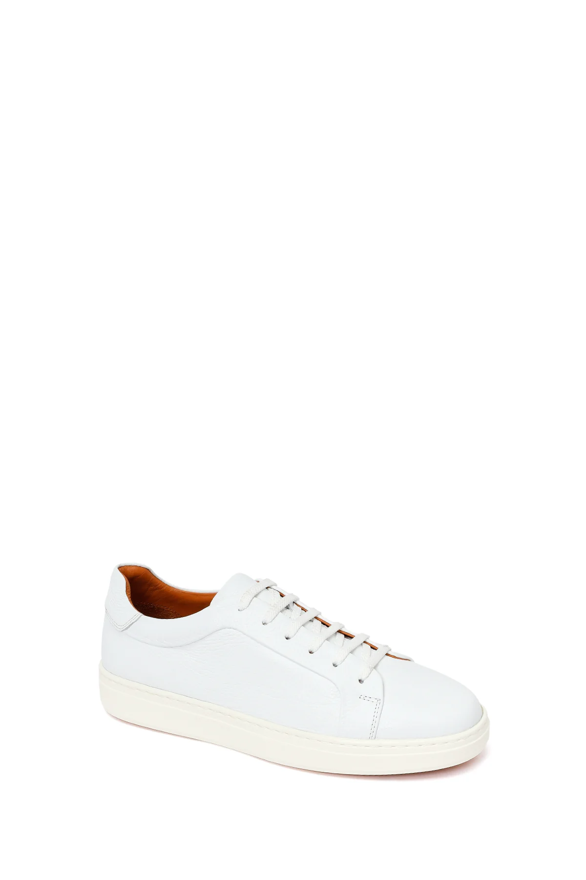 Erkek Beyaz Bağcıklı Deri Sneaker - Image 7