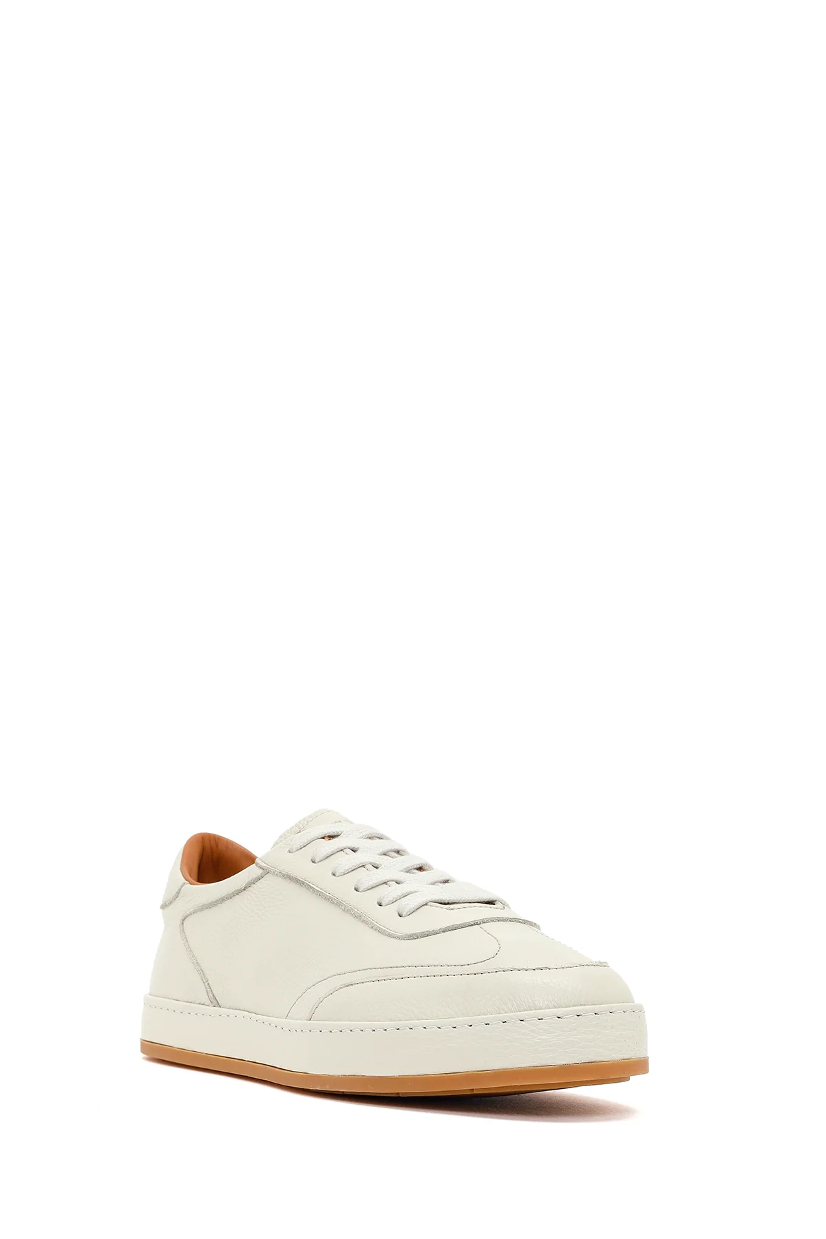 Erkek Beyaz Bağcıklı Deri Sneaker - Image 8
