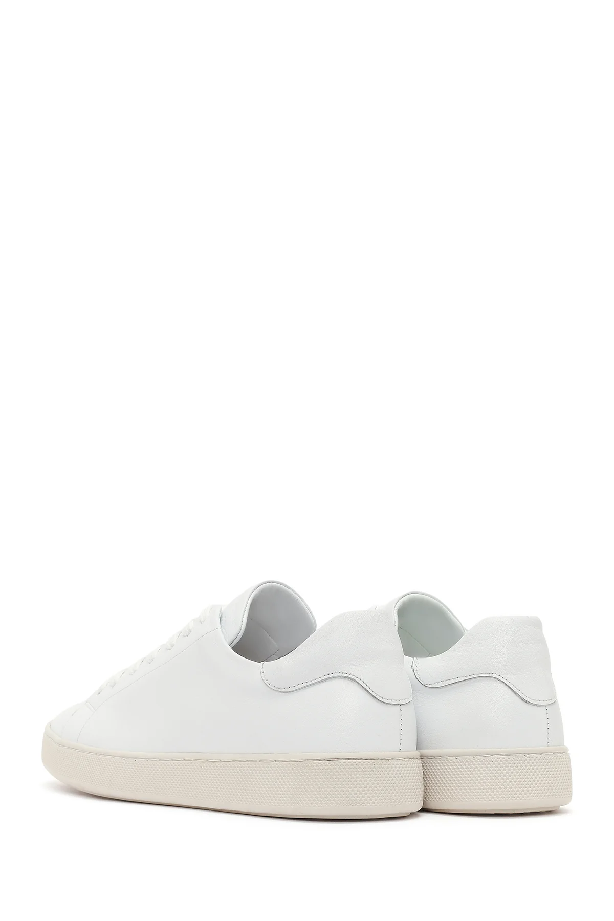 Erkek Beyaz Bağcıklı Deri Sneaker - Image 6