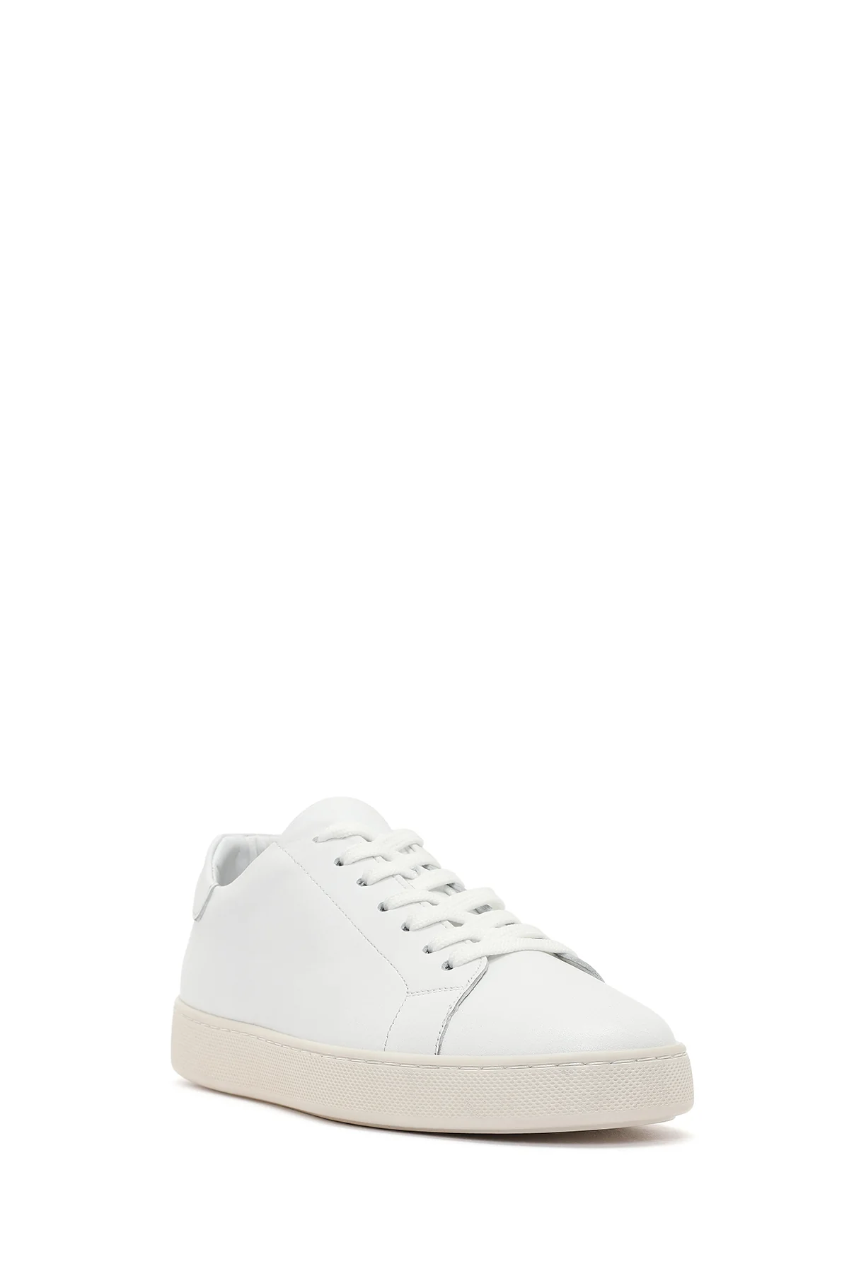 Erkek Beyaz Bağcıklı Deri Sneaker - Image 7