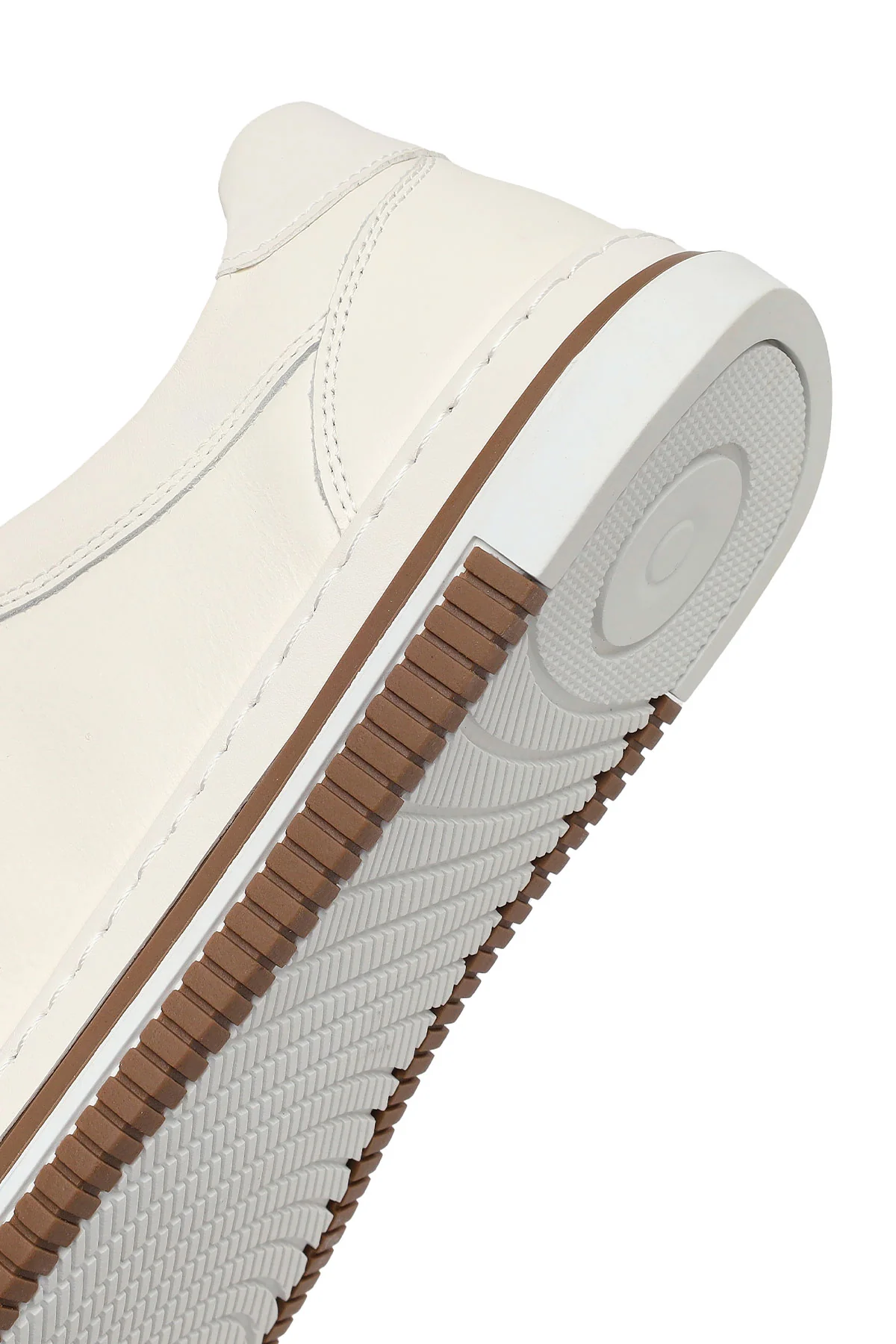 Erkek Beyaz Bağcıklı Deri Sneaker - Image 9