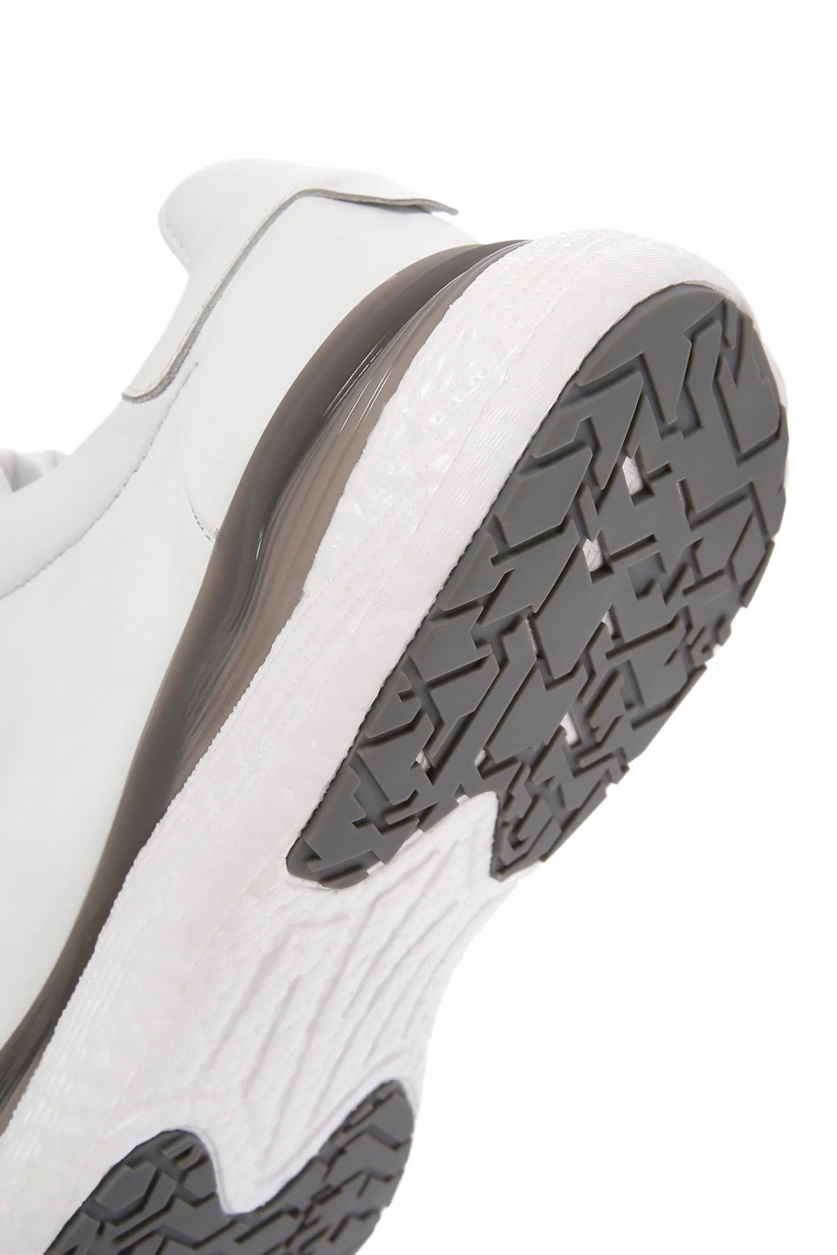Erkek Beyaz Bağcıklı Kalın Tabanlı Deri Sneaker - Image 7