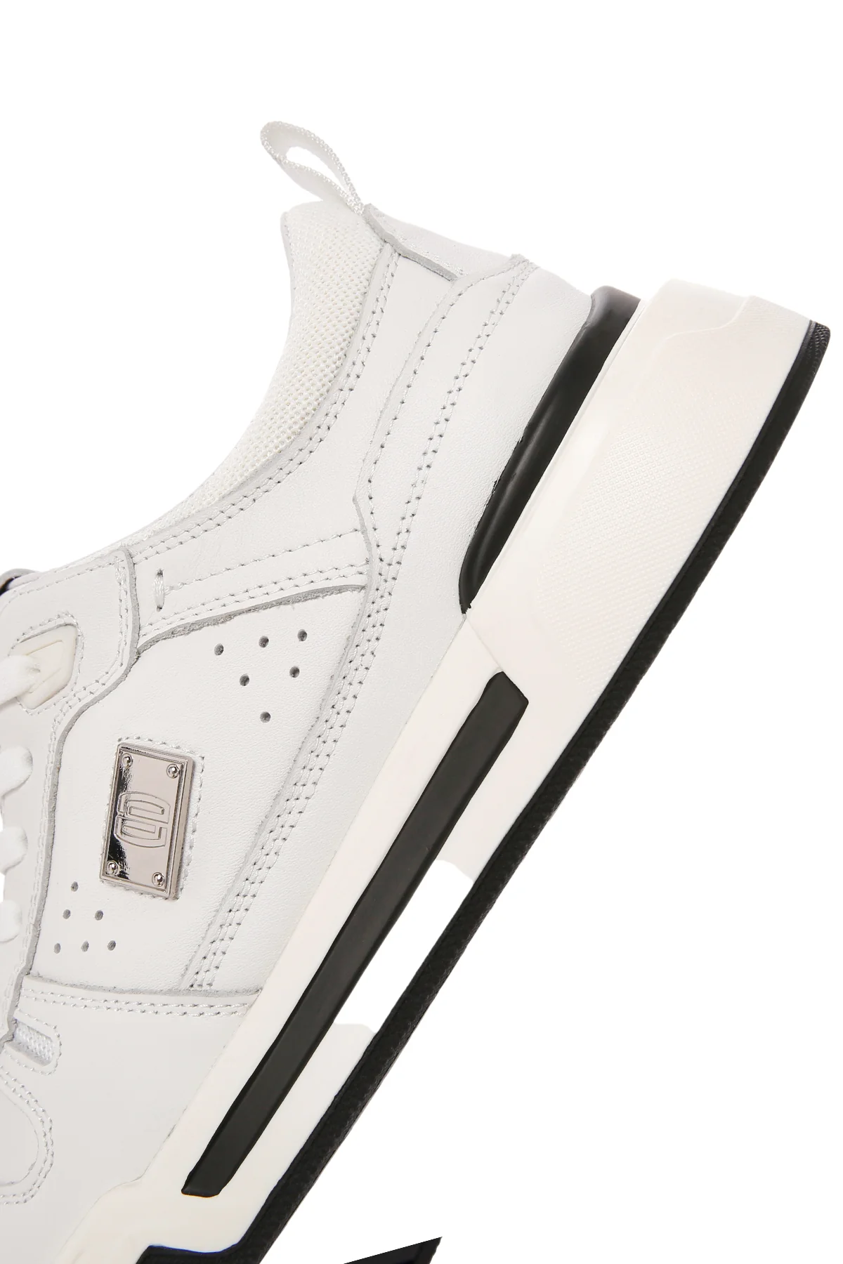 Erkek Beyaz Bağcıklı Kalın Tabanlı Deri Sneaker - Image 9