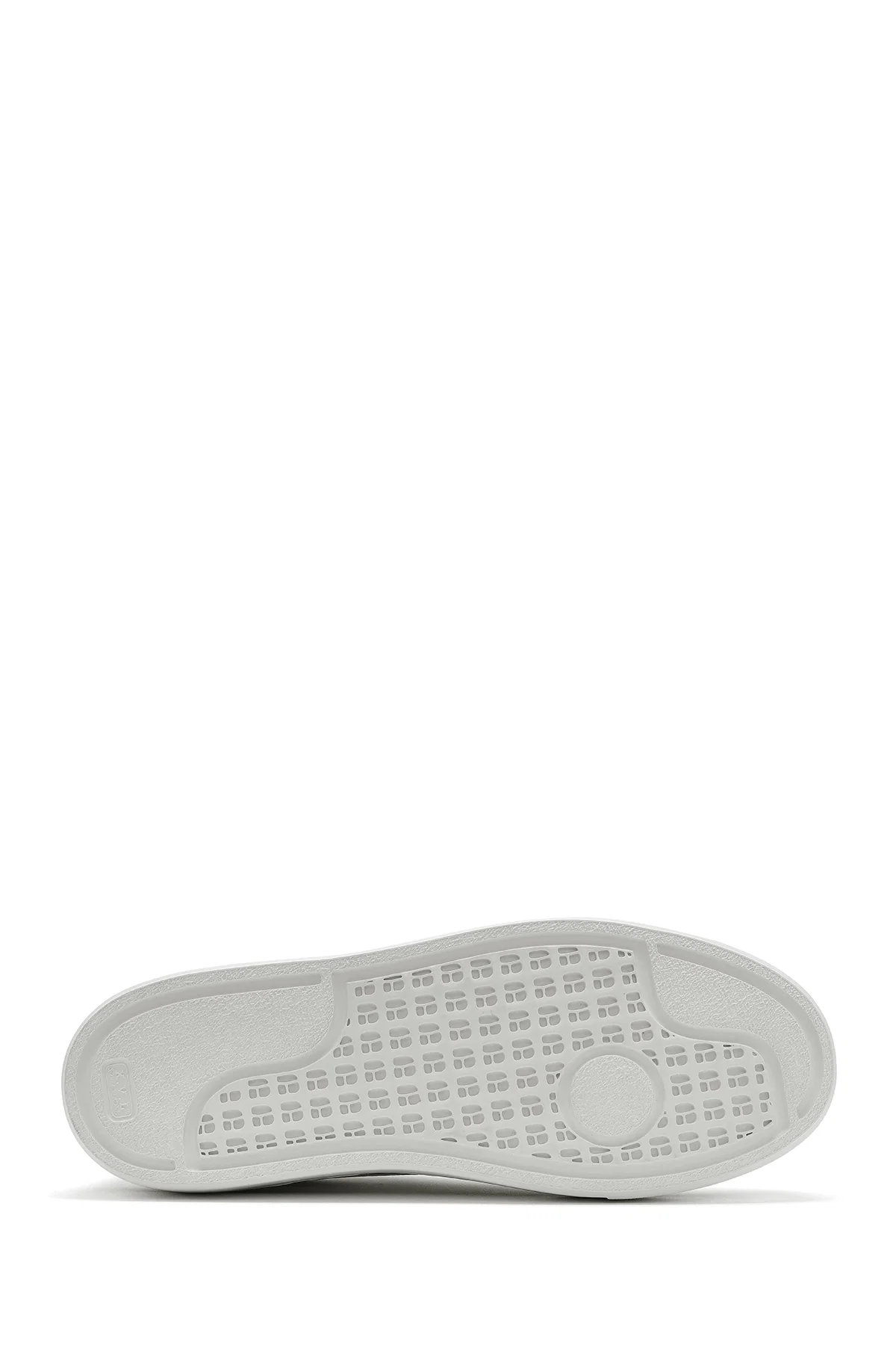 Erkek Beyaz Bağcıklı Kalın Tabanlı Deri Sneaker - Image 4