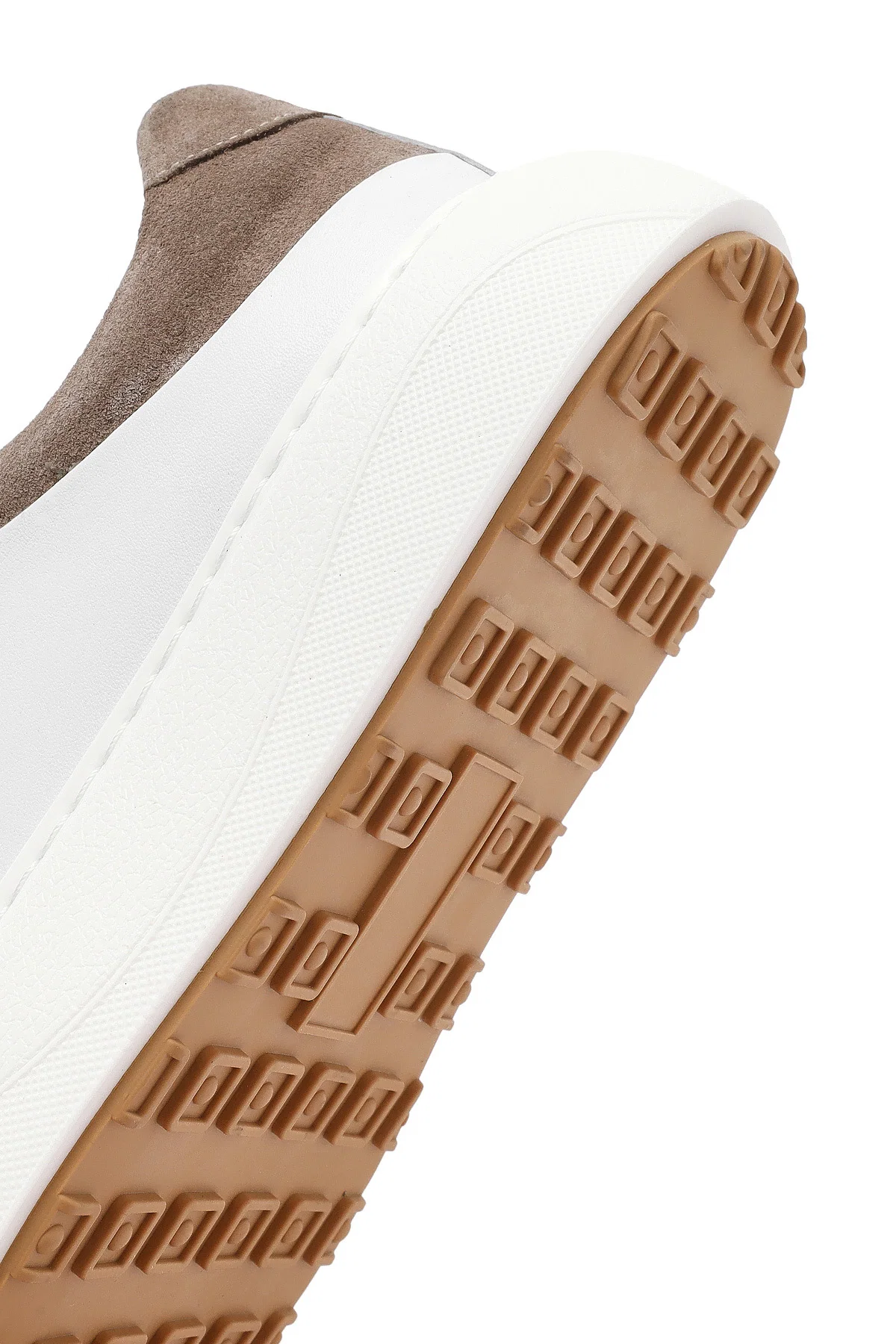 Erkek Beyaz Bağcıklı Kalın Tabanlı Deri Sneaker - Image 8