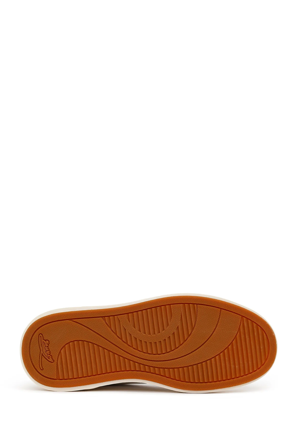 Erkek Beyaz Bağcıklı Kalın Tabanlı Deri Sneaker - Image 5