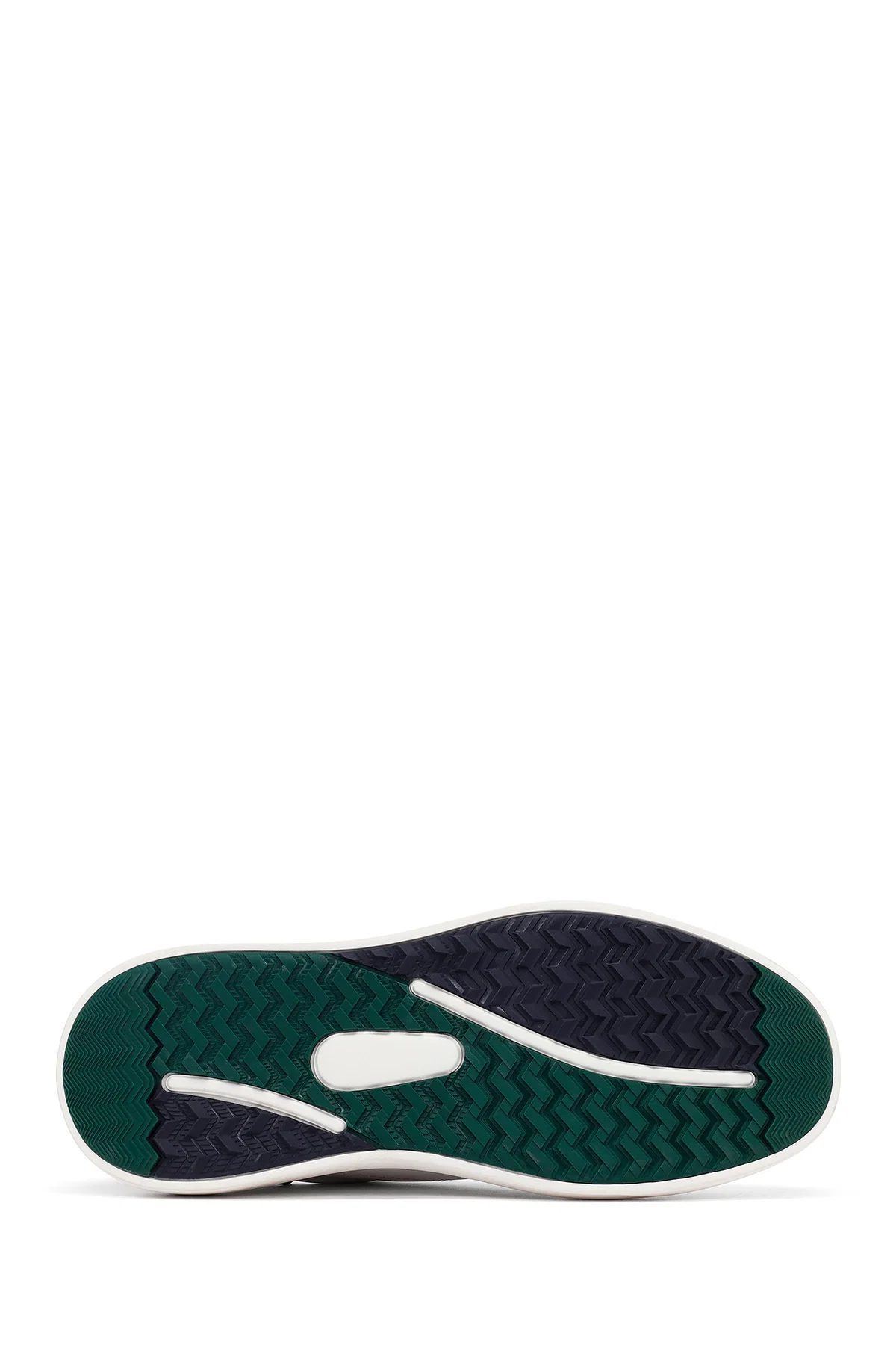Erkek Beyaz Bağcıklı Kalın Tabanlı Deri Sneaker - Image 4