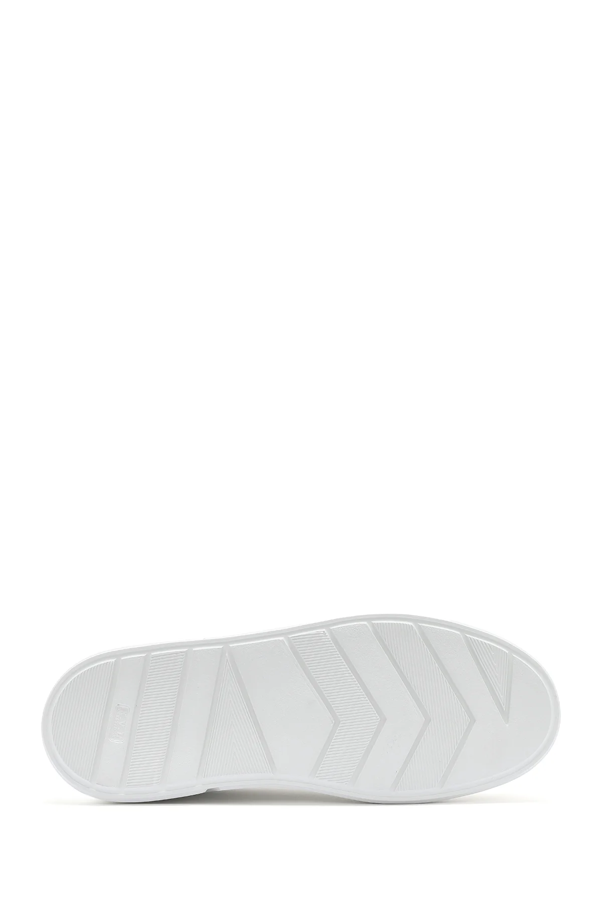 Erkek Beyaz Bağcıklı Kalın Tabanlı Deri Sneaker - Image 5
