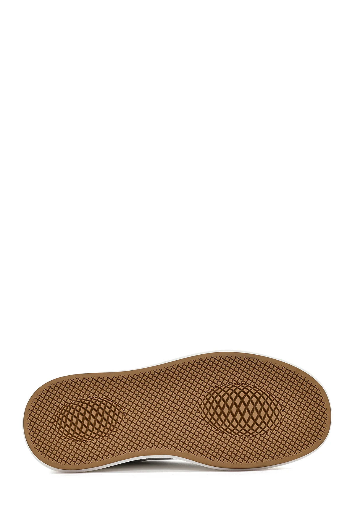 Erkek Beyaz Bağcıklı Kalın Tabanlı Deri Sneaker - Image 5