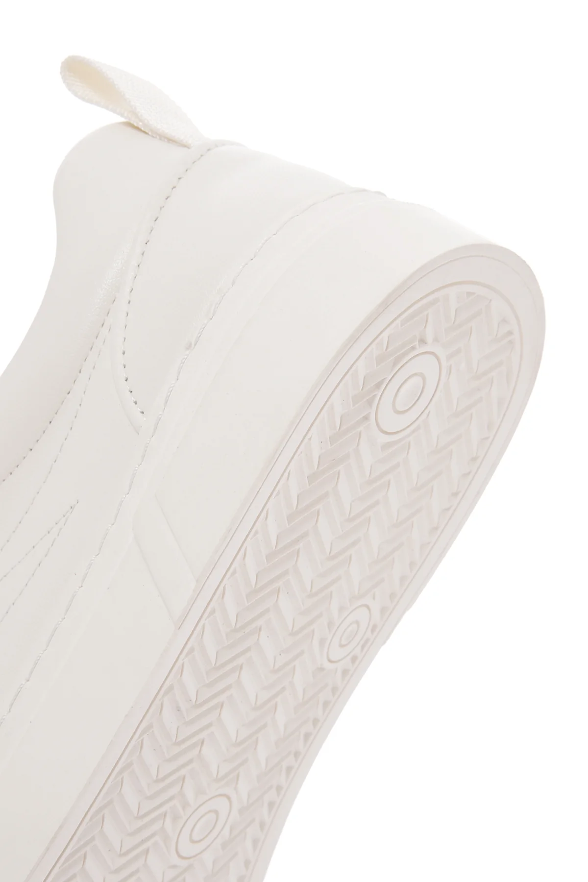 Erkek Beyaz Bağcıklı Kalın Tabanlı Deri Sneaker - Image 9
