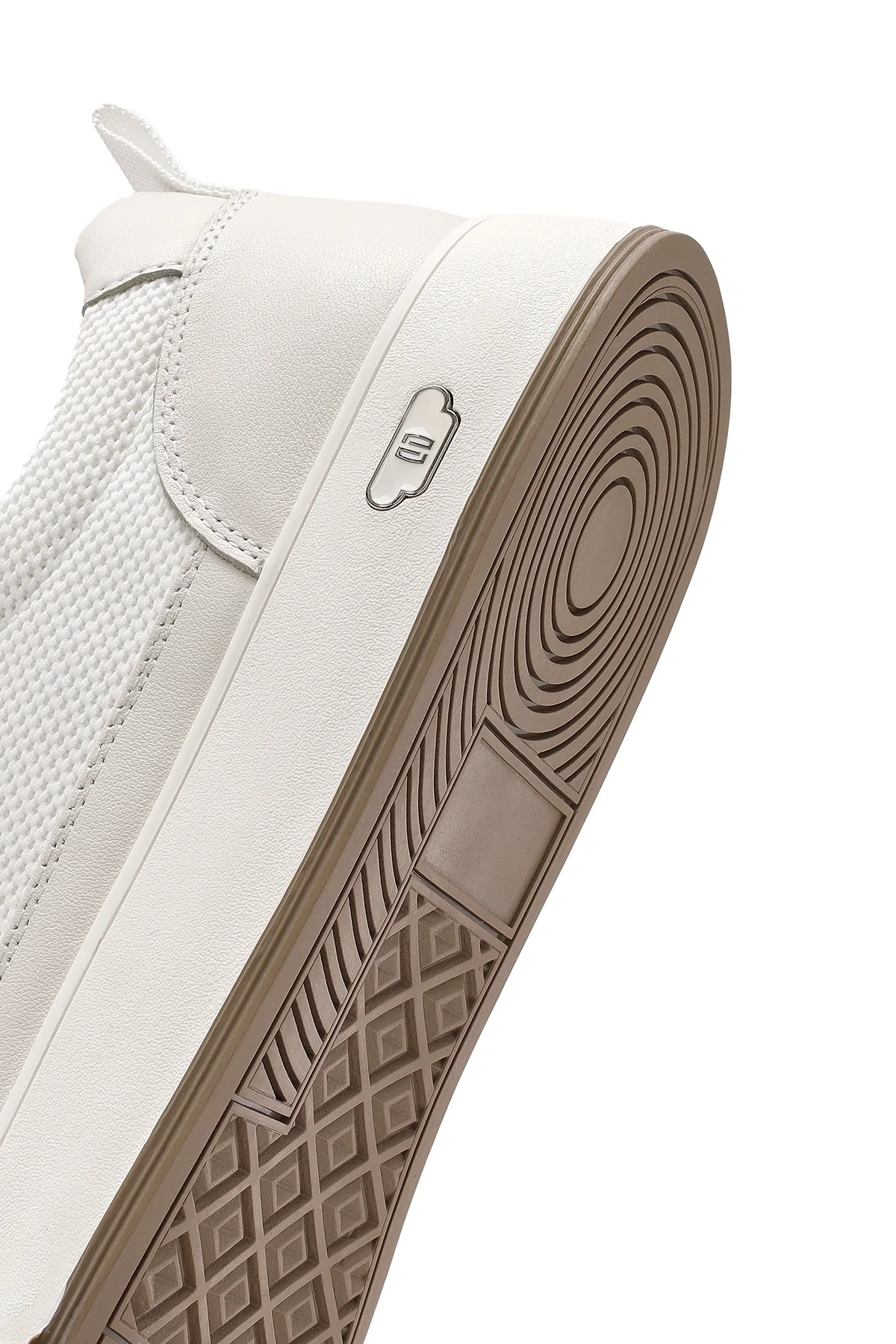 Erkek Beyaz Bağcıklı Kalın Tabanlı Deri Sneaker - Image 8