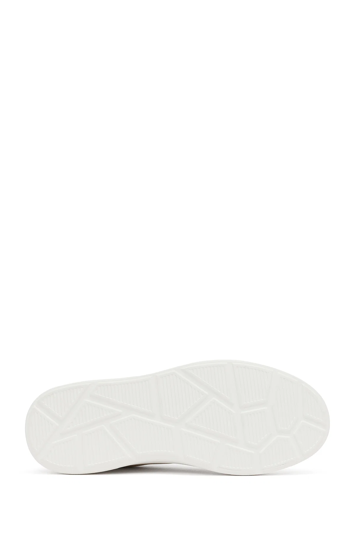 Erkek Beyaz Bağcıklı Kalın Tabanlı Sneaker - Image 4