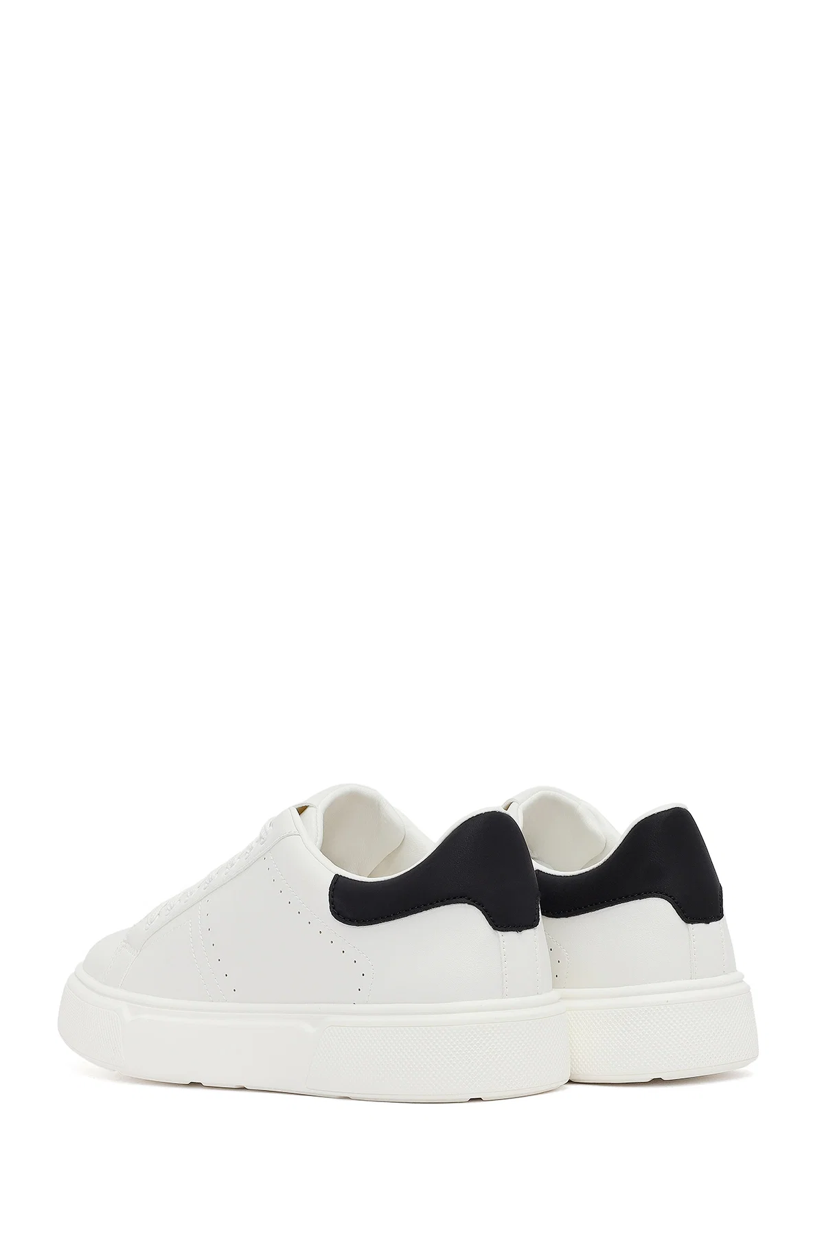 Erkek Beyaz Bağcıklı Kalın Tabanlı Sneaker - Image 5