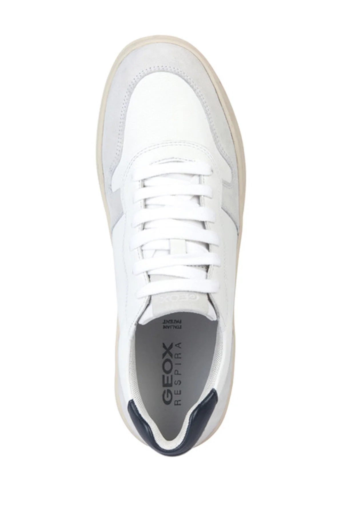 Geox Erkek Beyaz Bağcıklı Deri Sneaker - Image 5