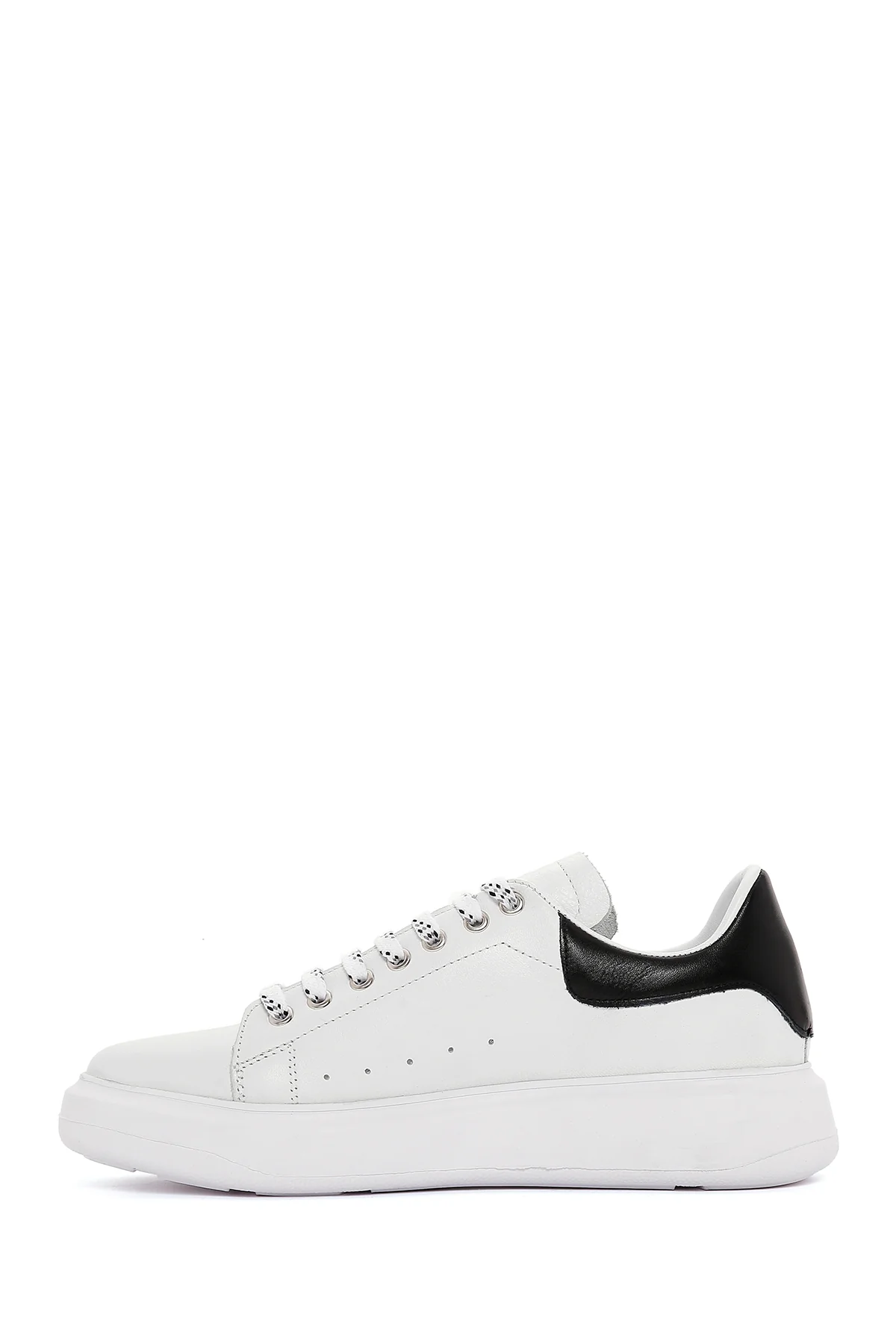 Erkek Beyaz Deri Kalın Tabanlı Sneaker - Image 2