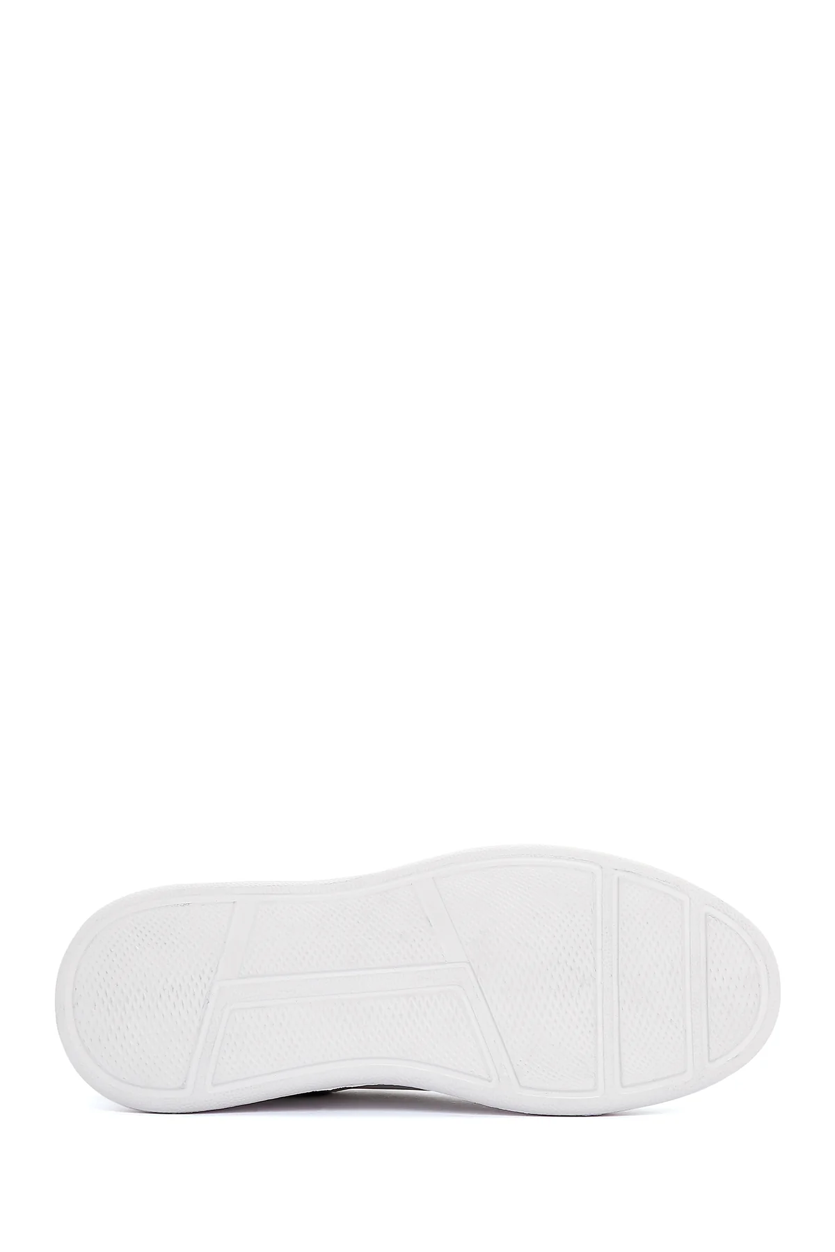Erkek Beyaz Deri Kalın Tabanlı Sneaker - Image 4