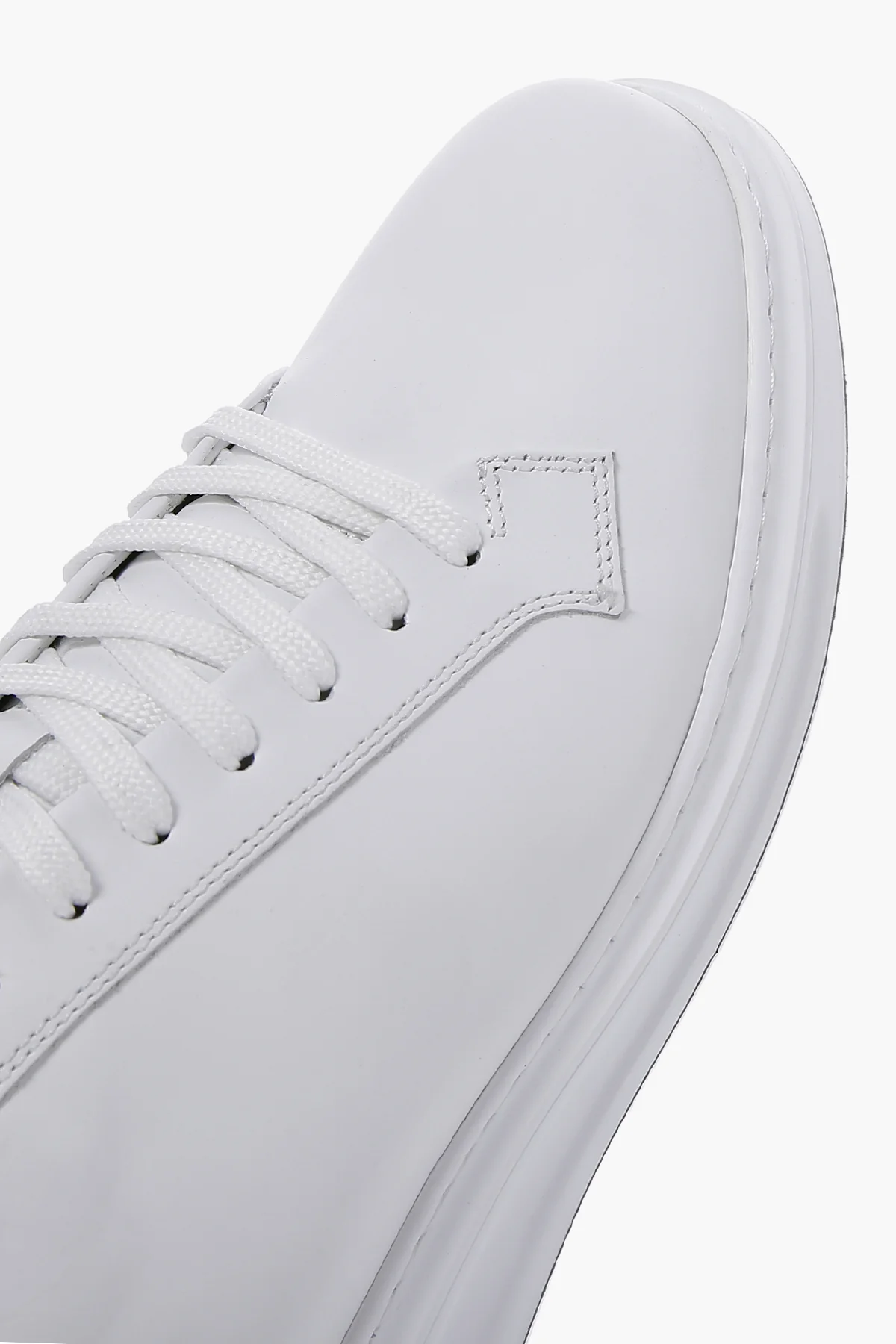 Erkek Beyaz Deri Kalın Tabanlı Sneaker - Image 9